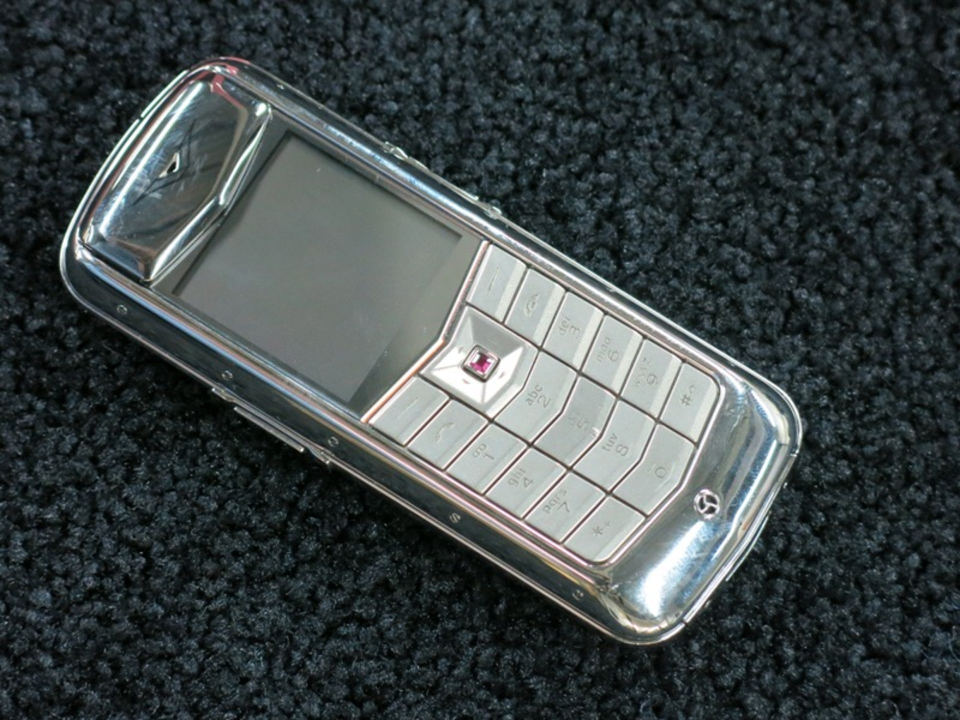 Vertu Constellation Classic Polished Bezel Phone with Ruby Select Key. Furnished with Stainless