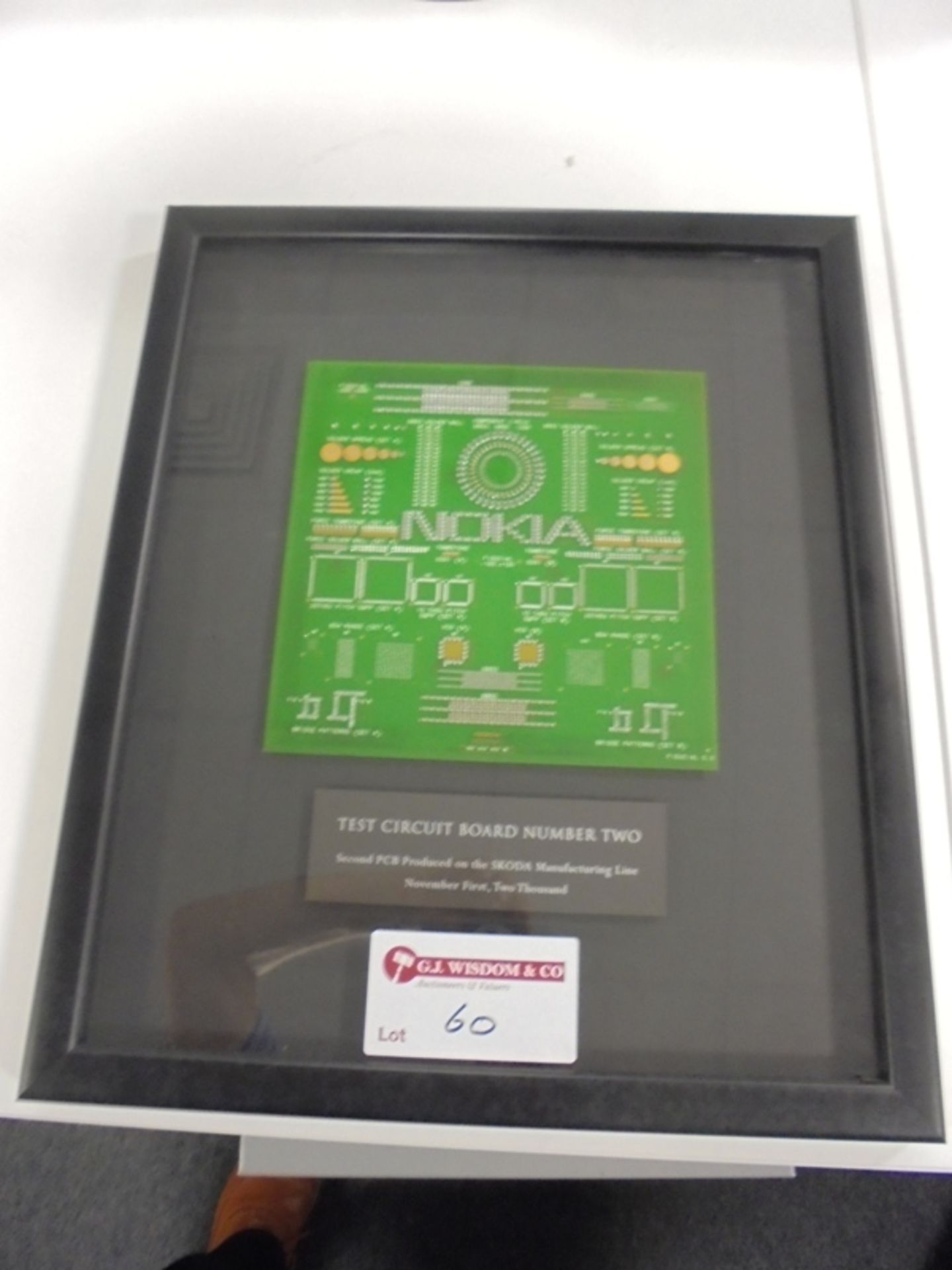 Framed & Glazed Presentation of "Test Circuit Board Number Two" Second PCB Produced on the SKODA