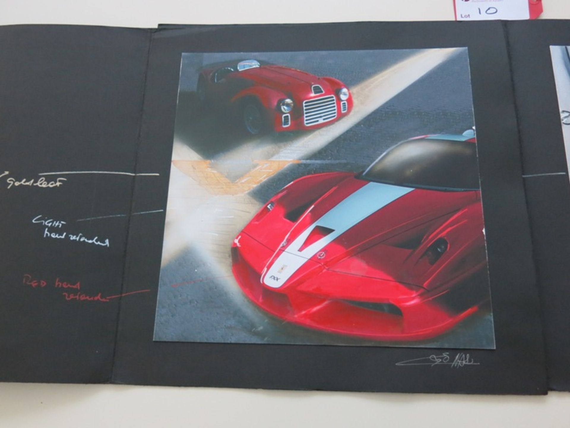 2 x Prints of Designs by 'Enzo Naso'. Depicting Ferrari's for the Ferrari VERTU Collection &