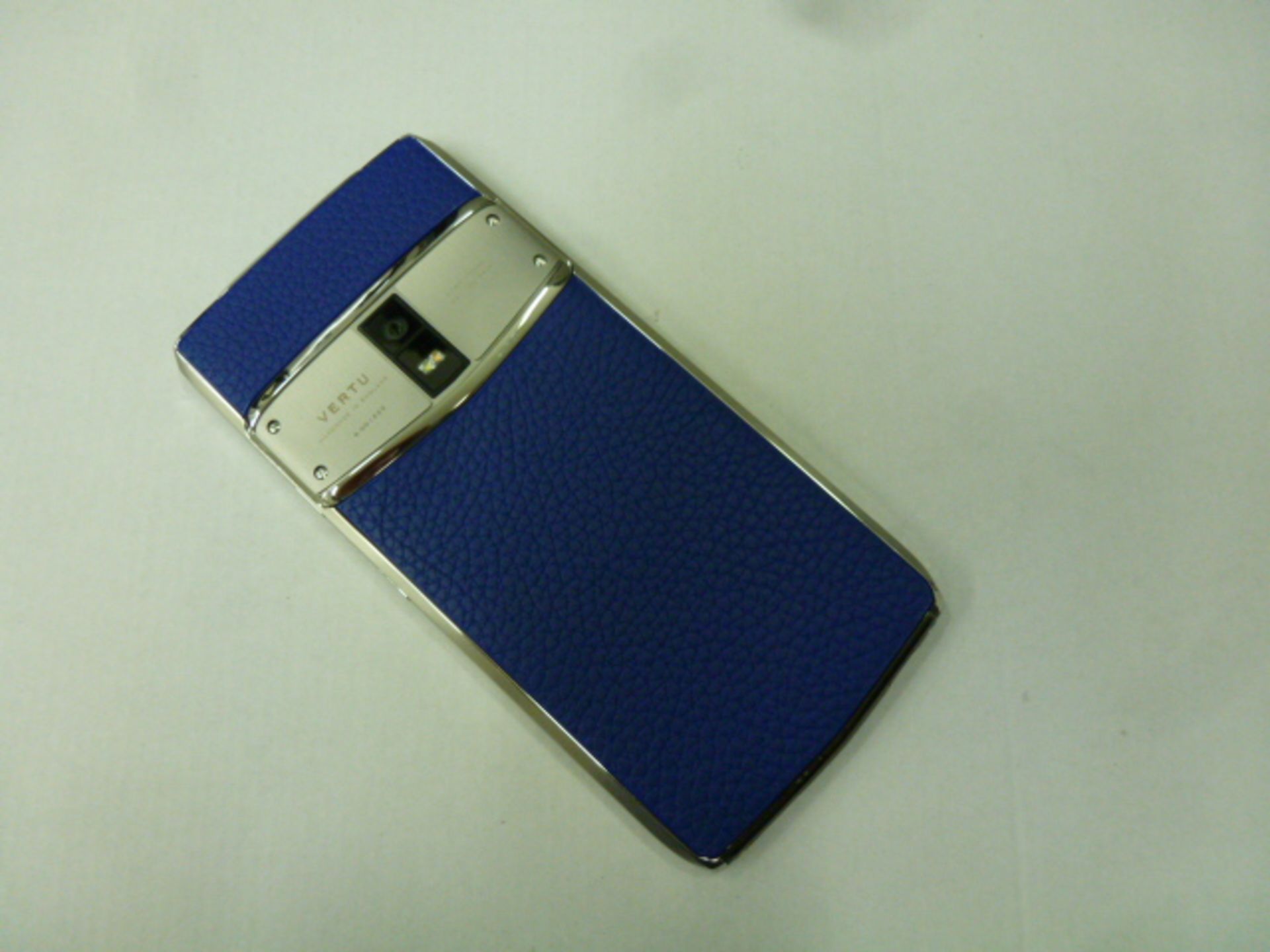 Vertu Tron Touch Phone, Blue Leather back. Unused Demonstrator, s/n 8-001222. Comes in Sales Box - Image 2 of 2