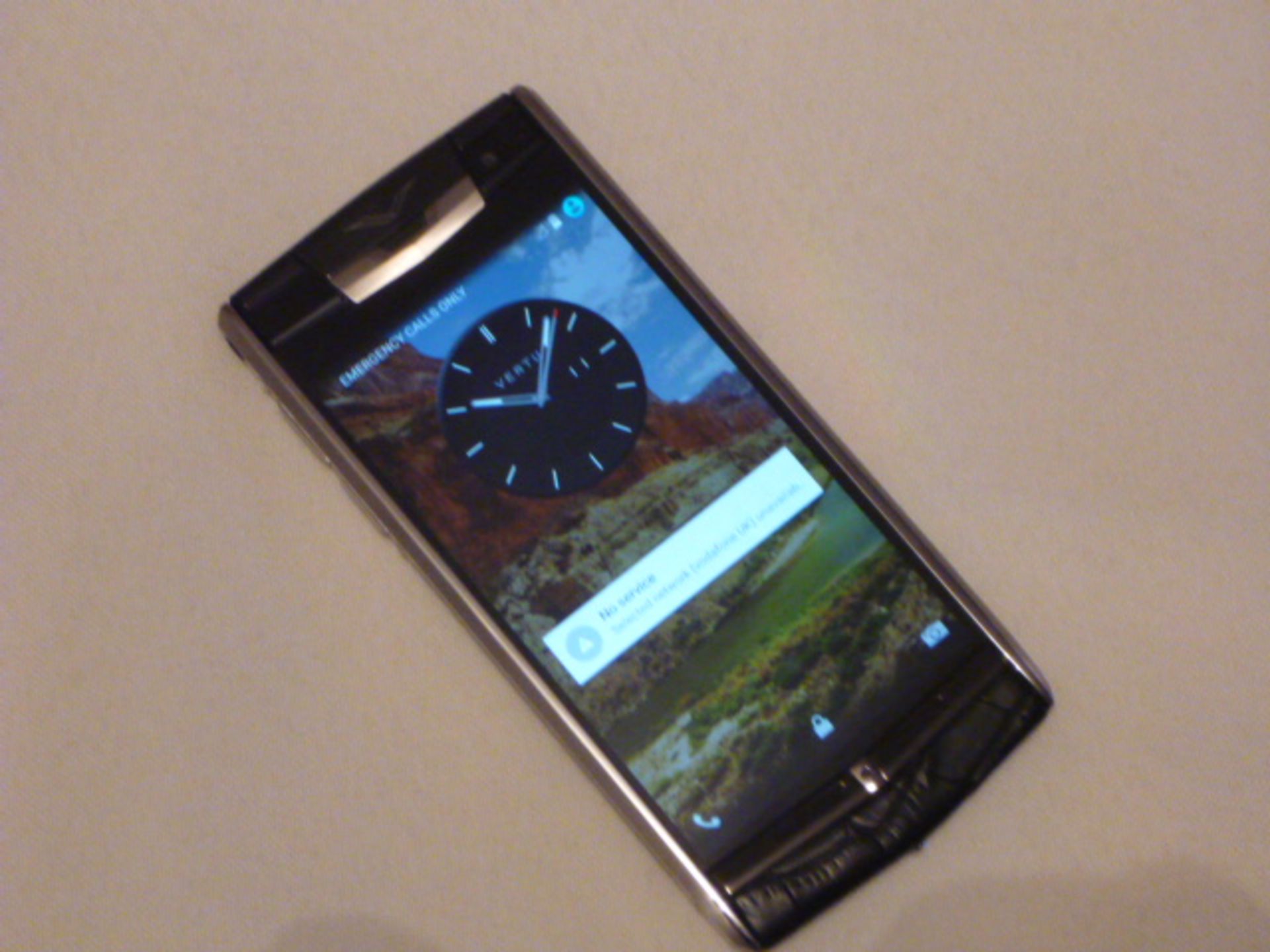 Vertu Signature Touch Phone, Black Alligator, S/N EX-005273. Comes with Sales Pack & Charging