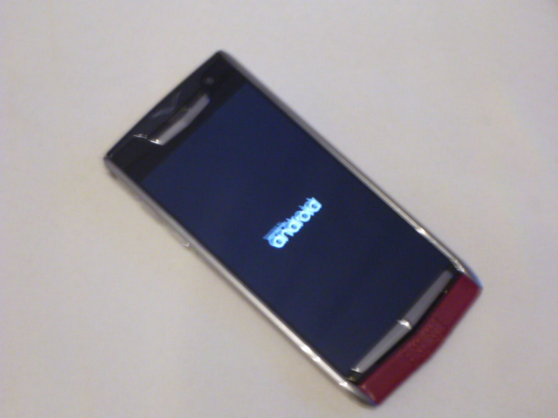 Vertu Signature Touch Phone, Garnet Calf Leather Back. S/N 3-019290. Comes with Sales Pack, Charging