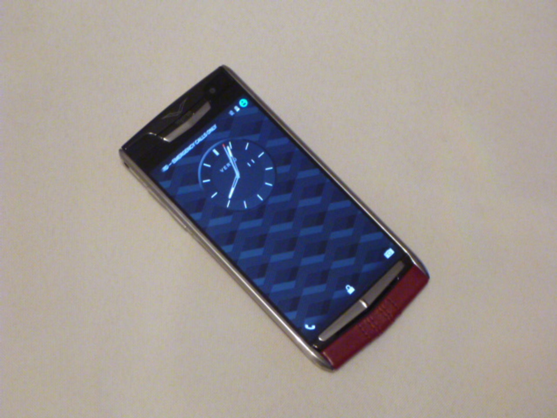 Vertu Signature Touch Phone, Garnet Calf Leather Back. S/N 3-019290. Comes with Sales Pack, Charging - Image 2 of 4