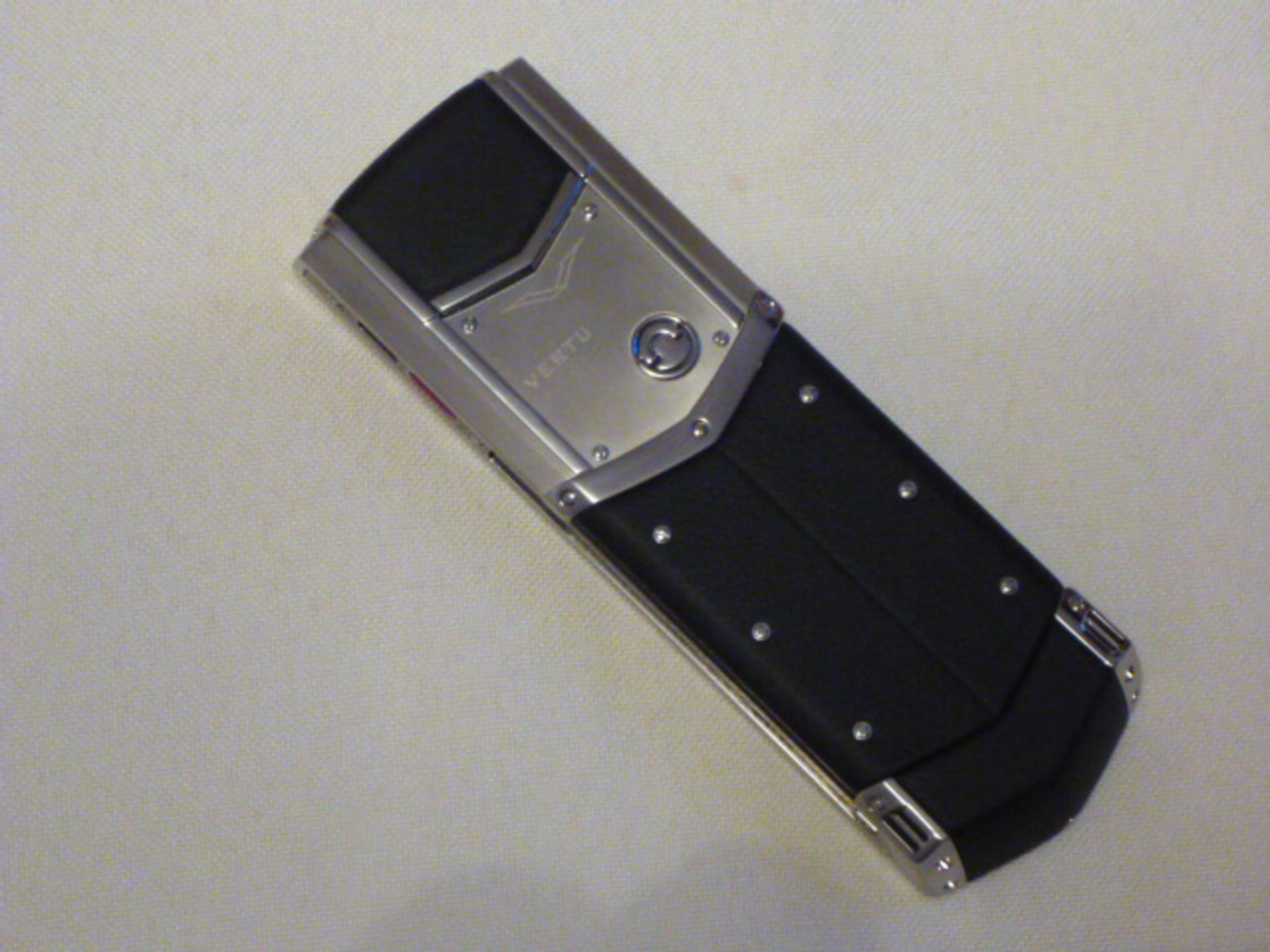 Vertu Signature S Phone (Cinderella Version) Brushed Stainless Steel with Black Leather, S/N S- - Image 2 of 3