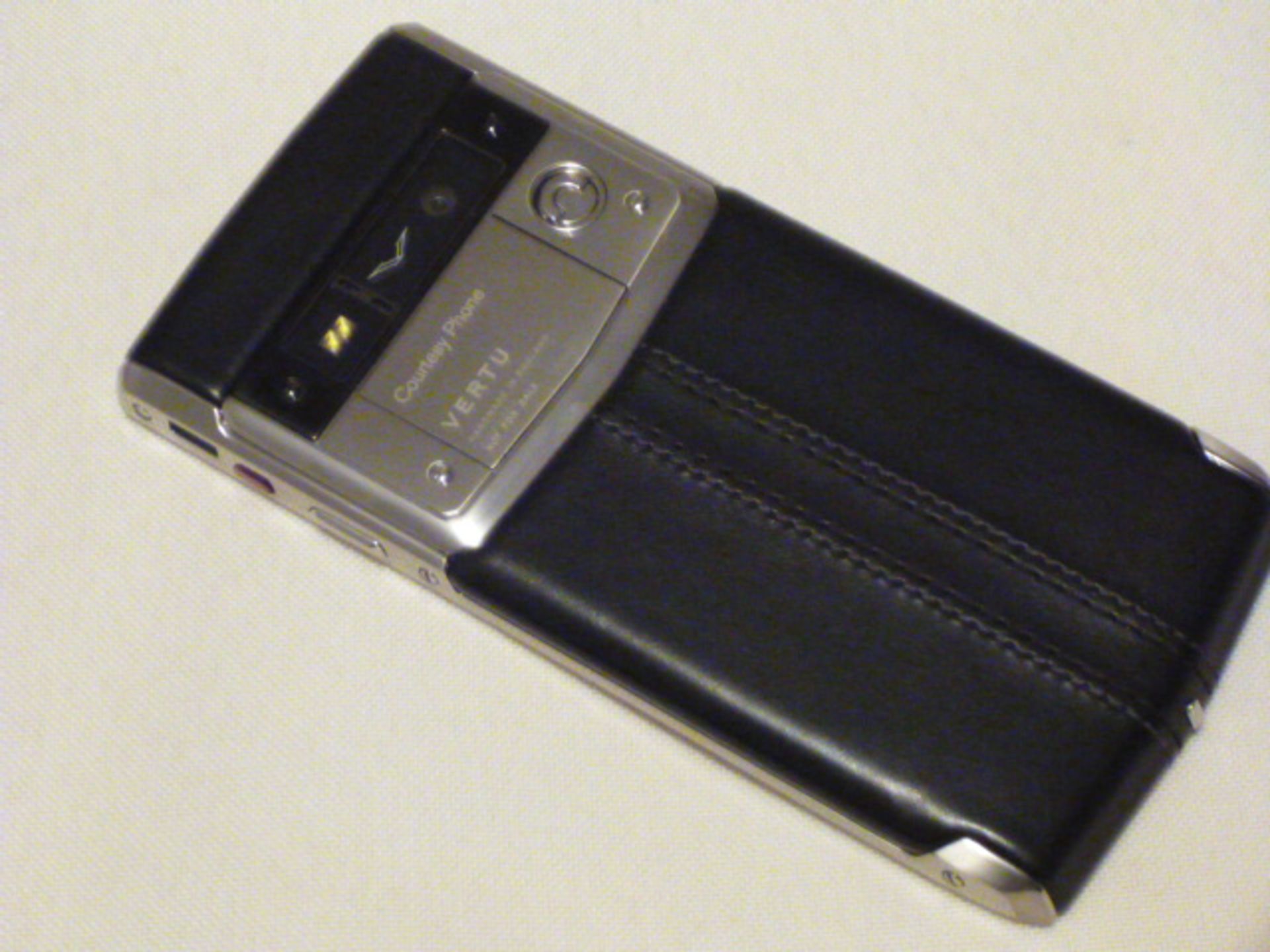 Vertu Signature Touch Phone, Jet Calf Black Stitched Leather "Courtesy Phone". S/n E-013652. Comes - Image 2 of 2