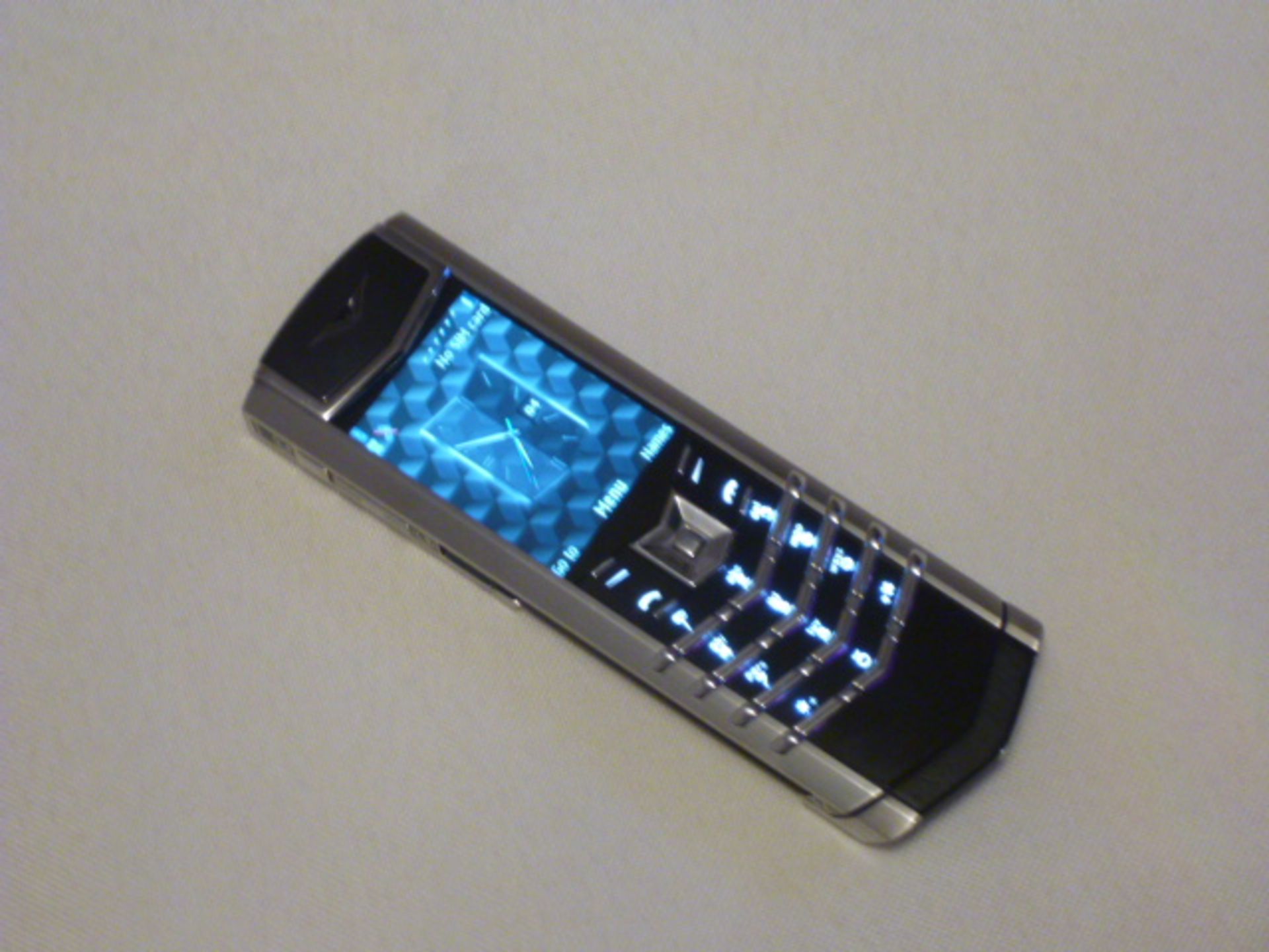 Vertu Signature S Phone, Stainless Steel with Black Leather, S/N S-120081. Comes with Sales Pack &