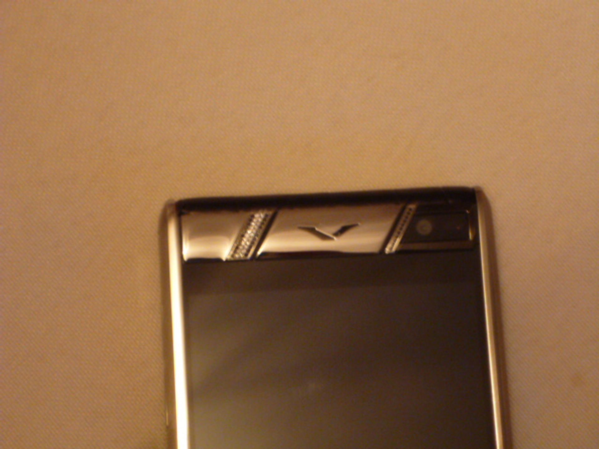 Vertu Aster Touch Phone, Black Alligator with Clear & Black Diamond Inserts. S/N IT-002671. Comes - Image 3 of 3