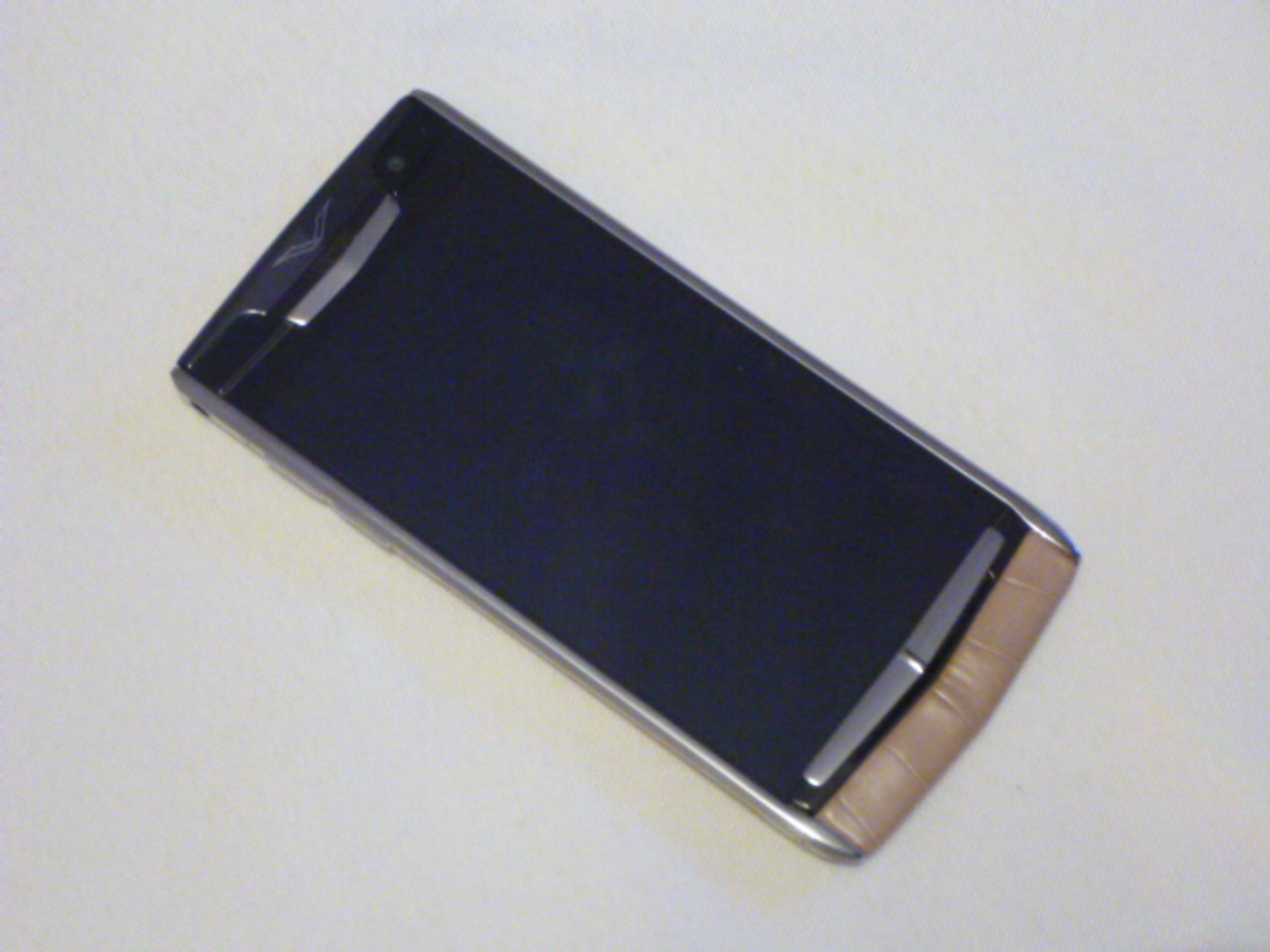 Vertu Signature Touch Phone with Almond Alligator, S/N 3-021611. Comes with Sales Pack & Charging