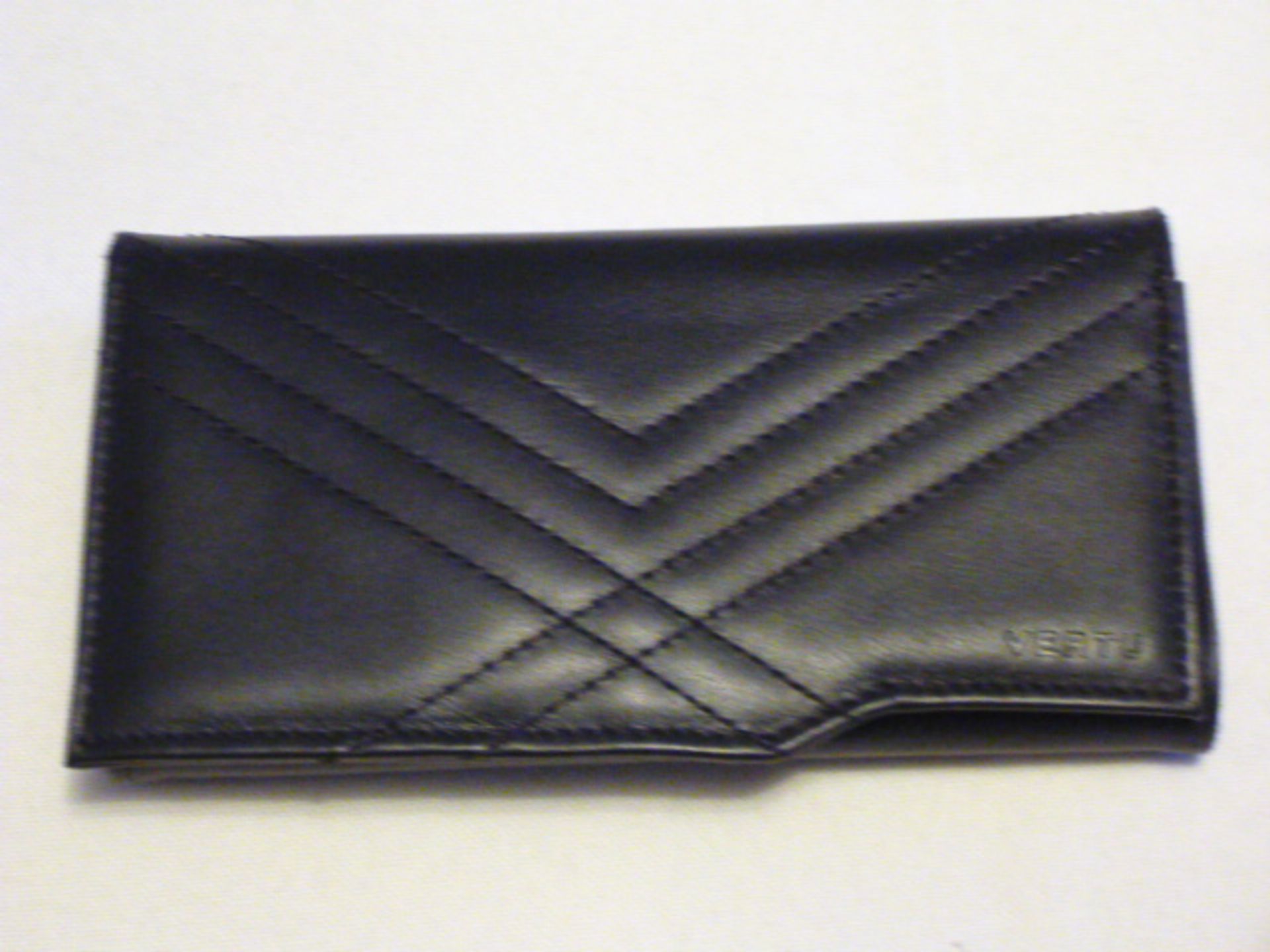 Vertu Aster Black Quilt Leather Purse Style Pouch. RRP £700. New/Boxed