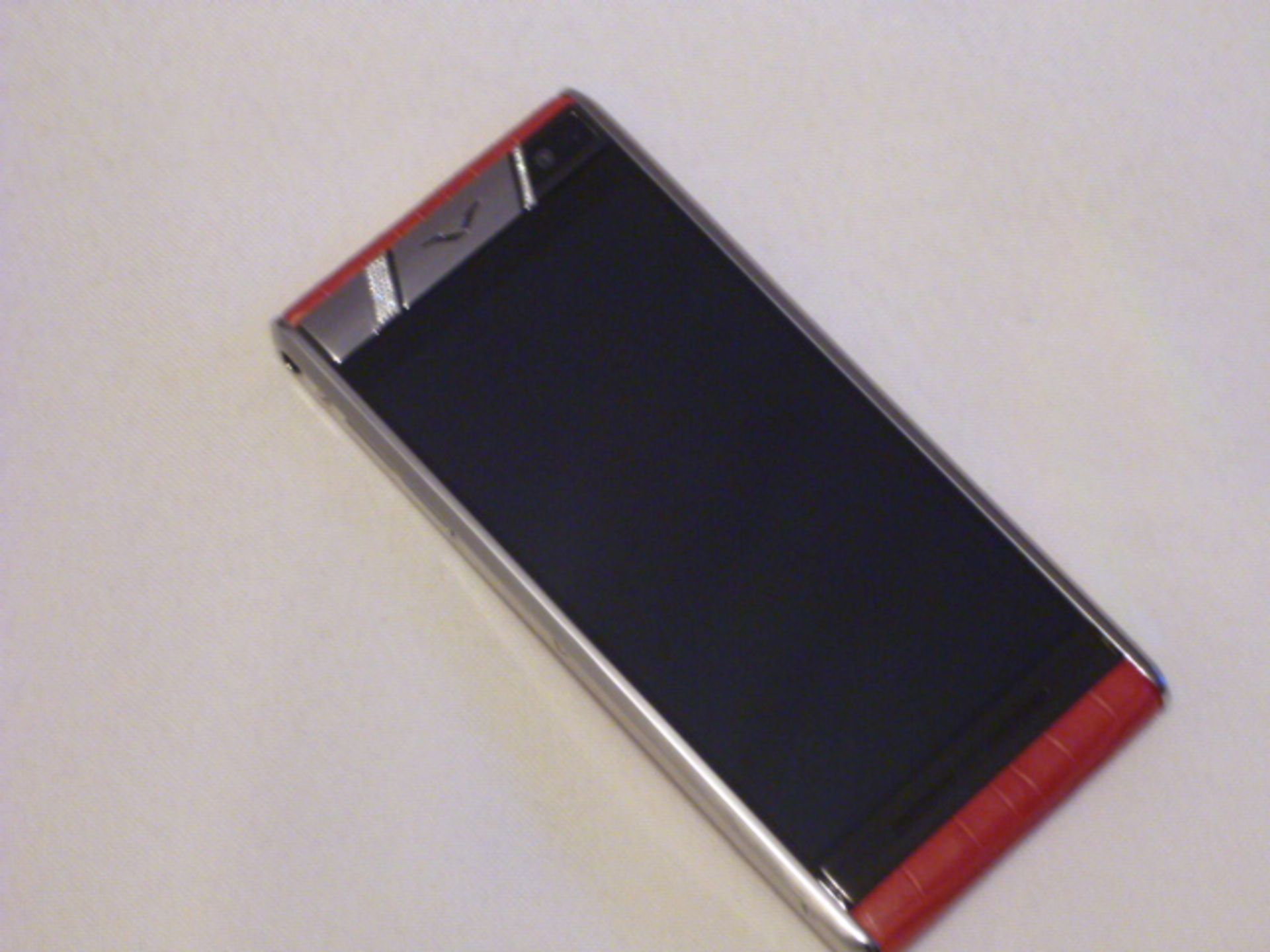 Vertu Aster Touch Phone, Red Alligator with Diamonds. S/N 1T-003025. Comes with Sales Pack, Charging