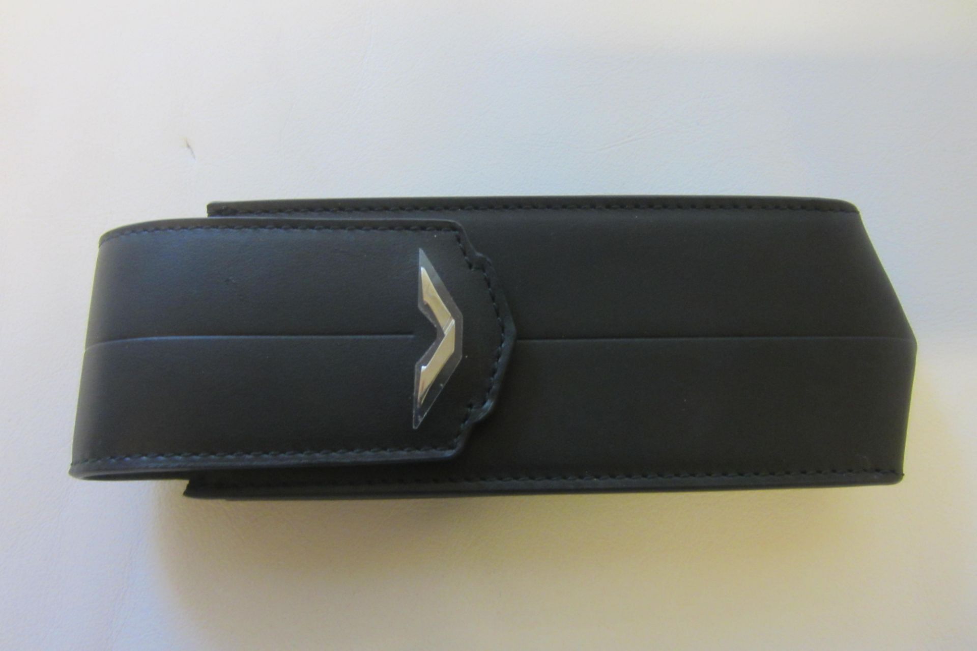 Signature S Black Leather Case with thought to be White Gold "V" Insignia