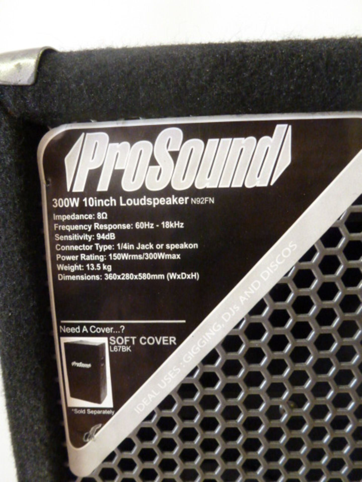 ProSound 300w 10" Loud Speaker, Model N92FN.