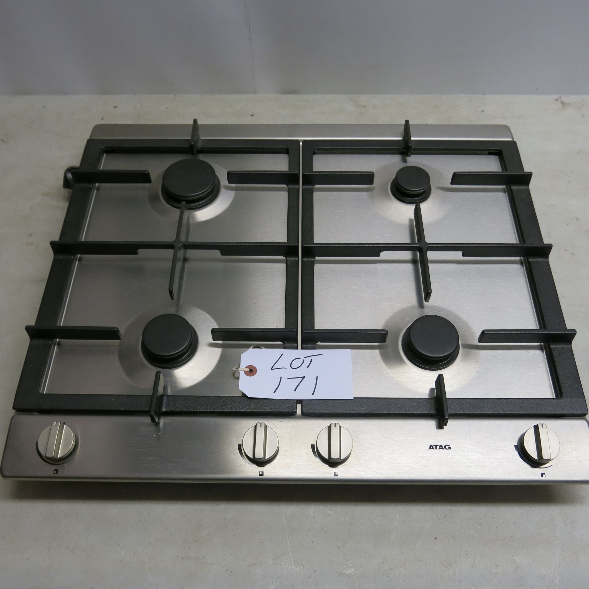 ATAG Stainless Steel 4 Ring Gas Hob, Model HG611PB1E-A3. Size 60cm x 52cm. New/Ex Display.