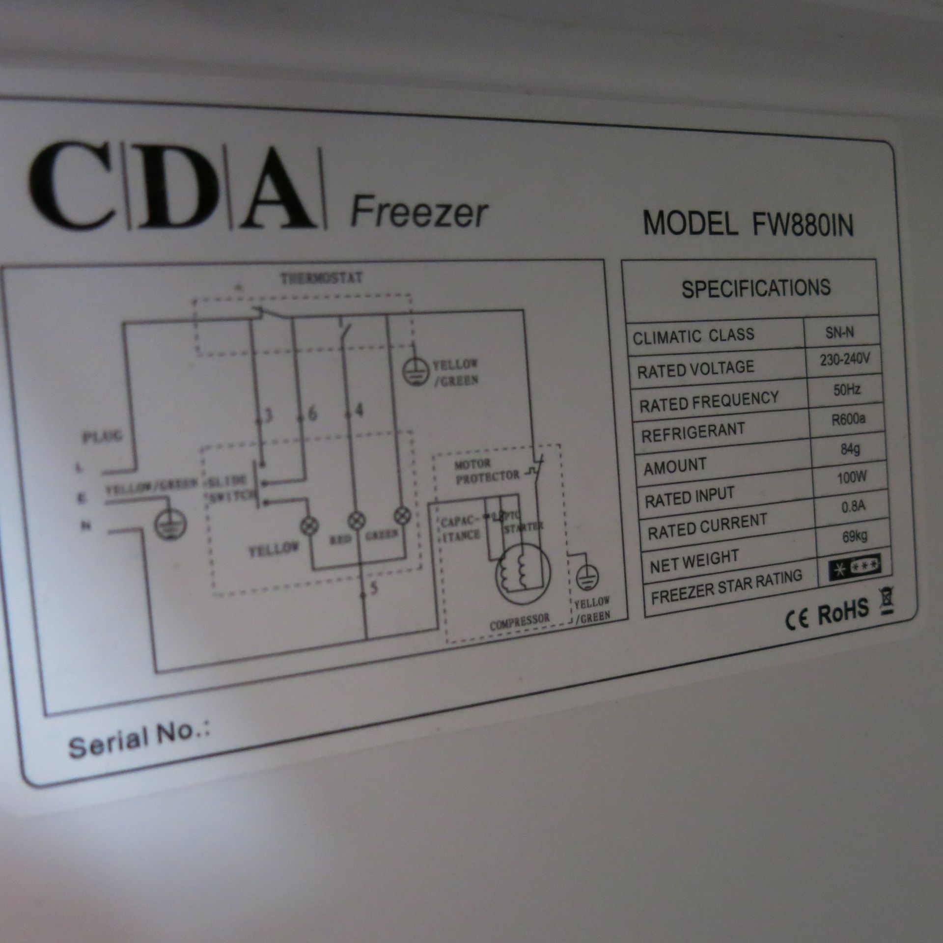 CDA Integrated Freezer, Model FW880/N. Size (H)178cm. Comes with Instruction Manual. Ex Display. - Image 4 of 5