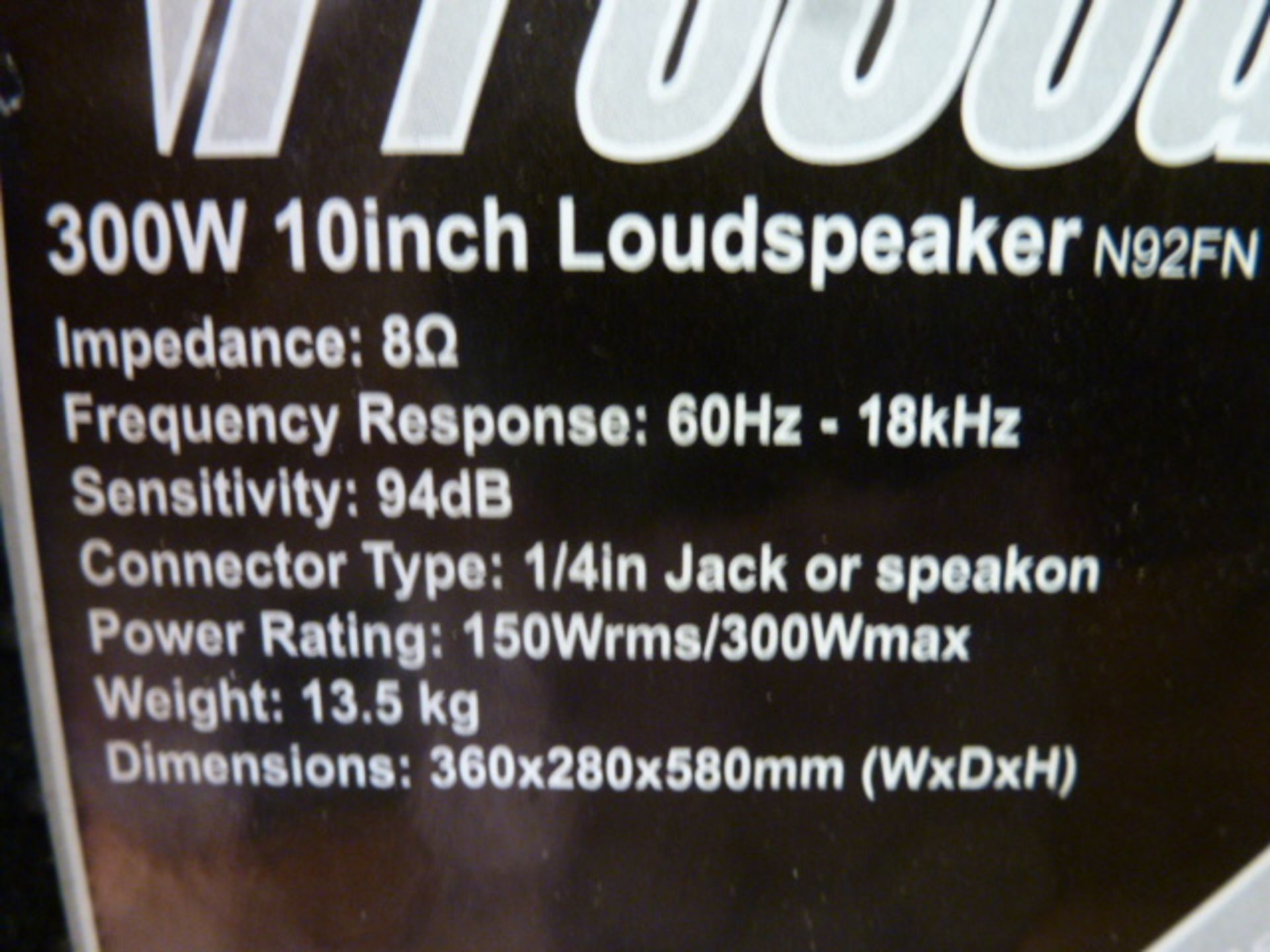 ProSound 300w 10" Loud Speaker, Model N92FN. - Image 2 of 4
