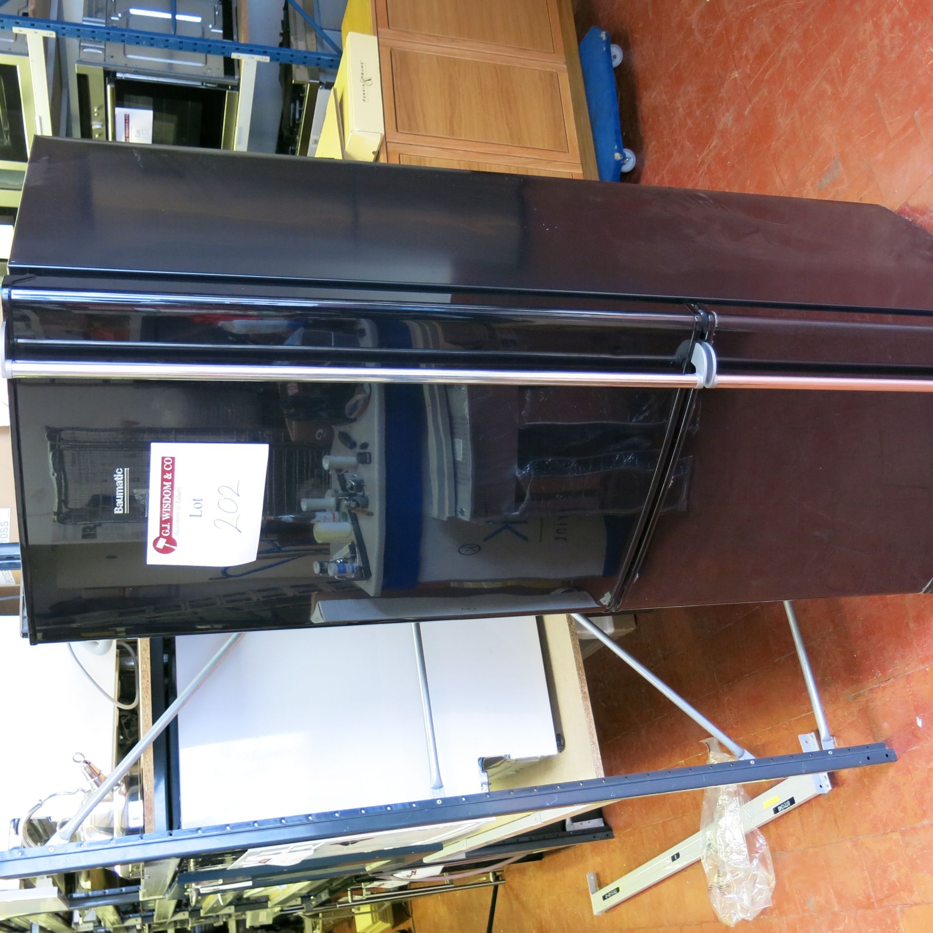 Baumatic Fridge/Freezer In Black, Model BF340BL. Size (H) 175cm. Comes with Instruction Manual. Ex