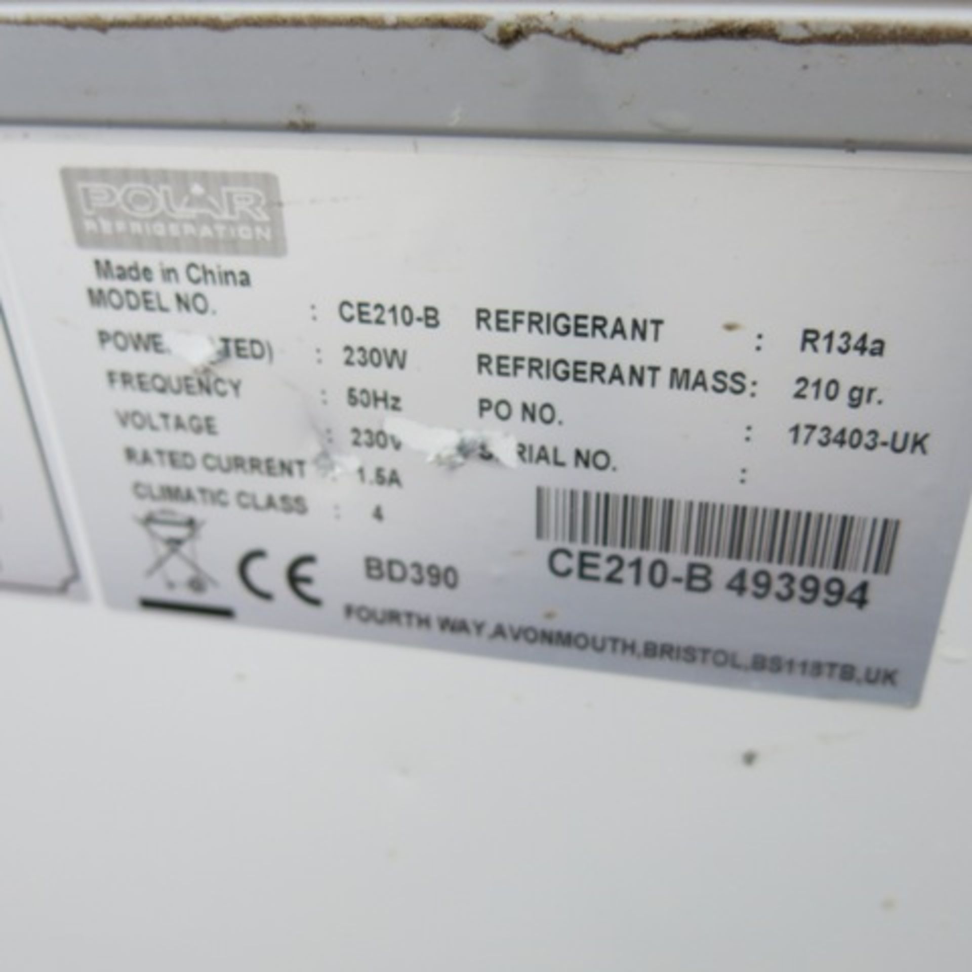 Polar Chest Freezer with Stainless Steel Top. Model CE210-B. Size (H) 89cm x (W) 213cm x (D) 70cm. - Image 8 of 10