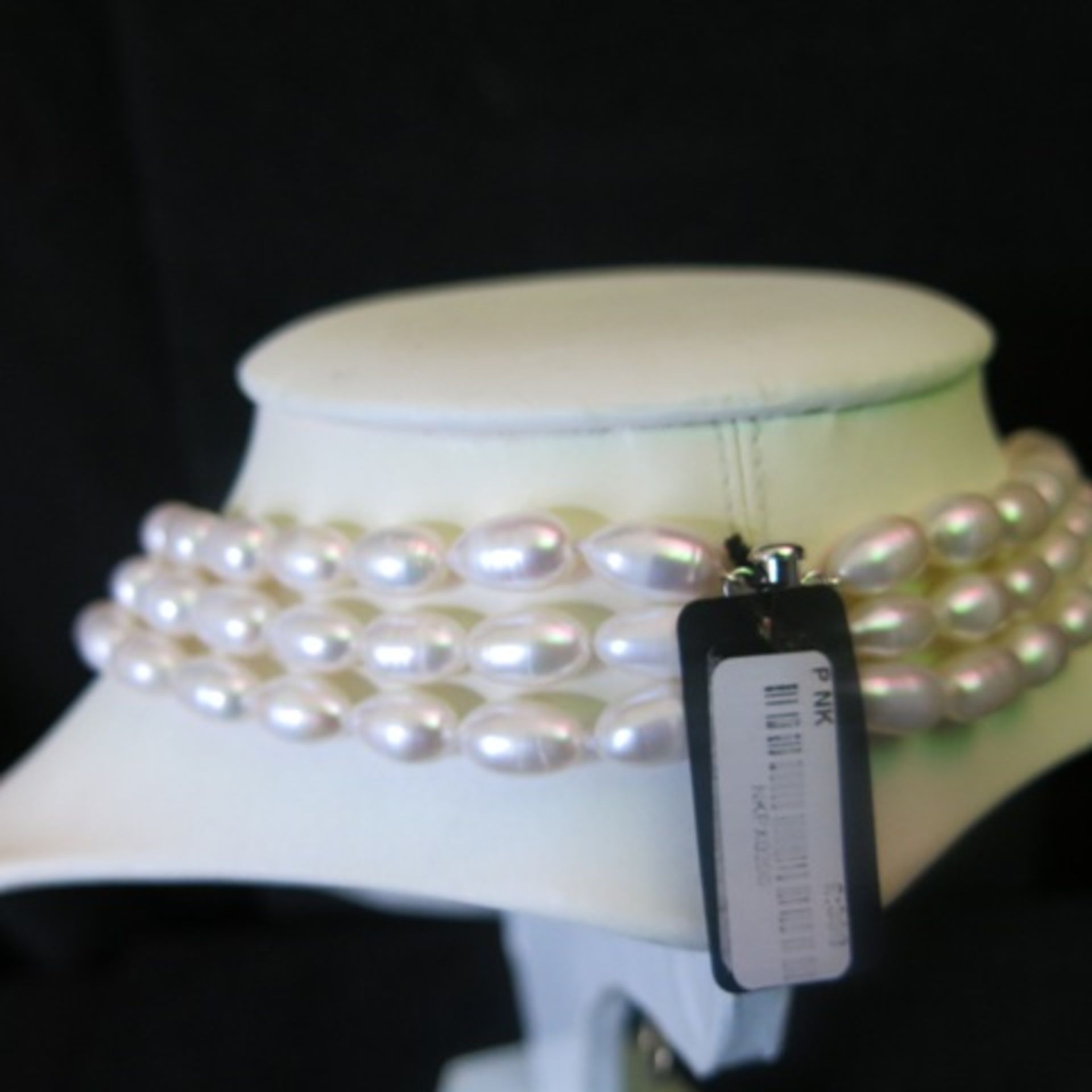 Triple Band Oval Pearl Necklace (8x13.5mm). RRP £398.00 - Image 3 of 3