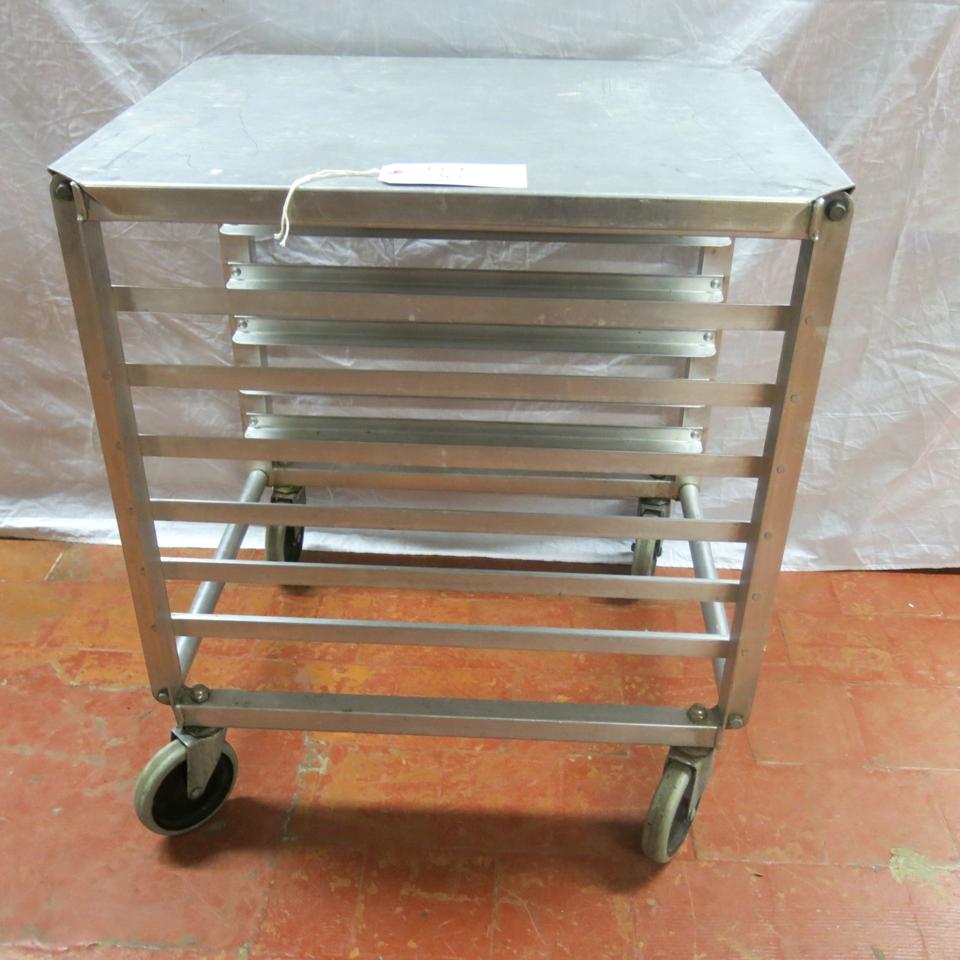 Lockwood 6 Shelf Aluminium Mobile Rack. Size H75cm x W68cm x D54cm