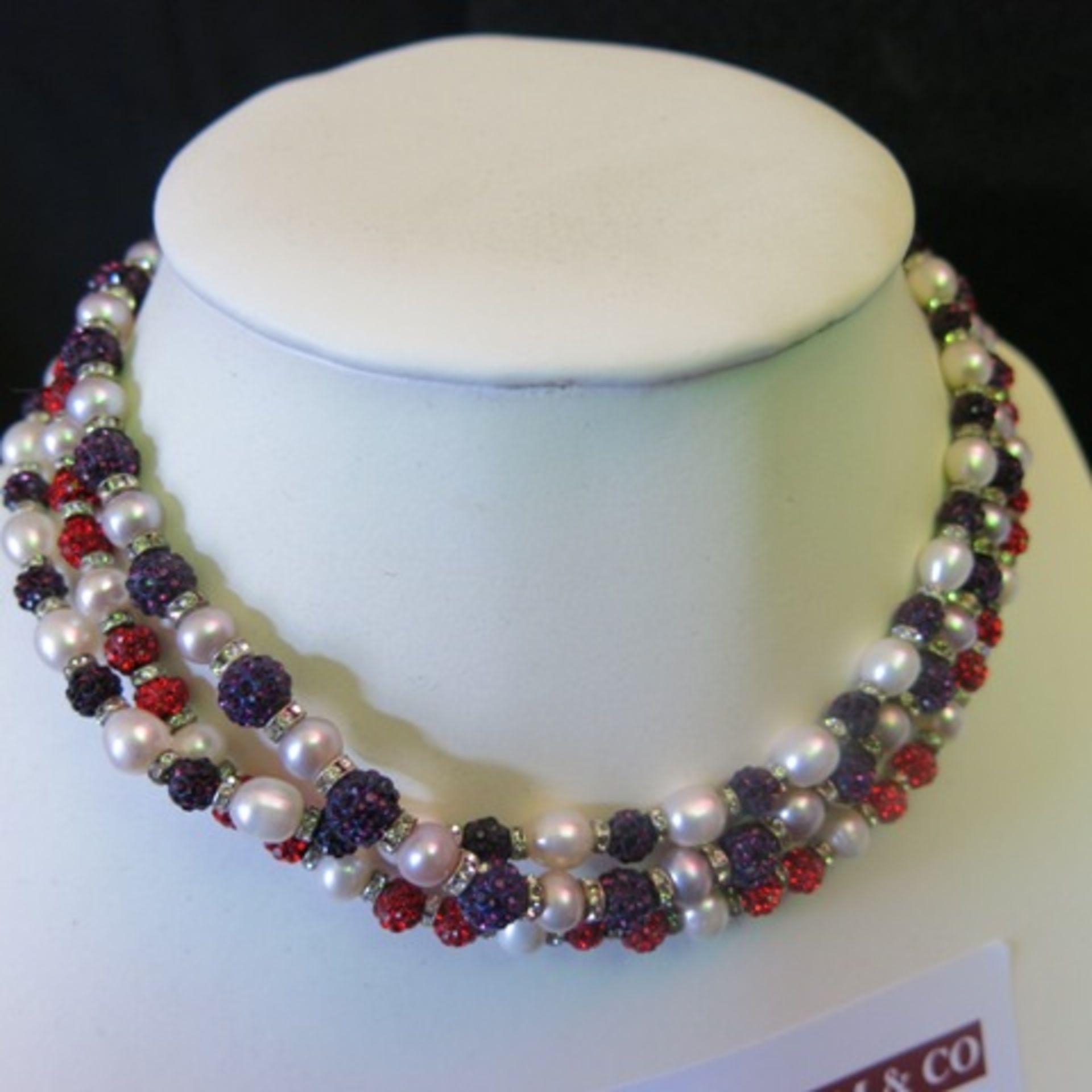 6 x Mixed Pearl & Coloured Stone Necklace with CZ/Clear Stone Separators. Total RRP £768.00 - Image 2 of 5