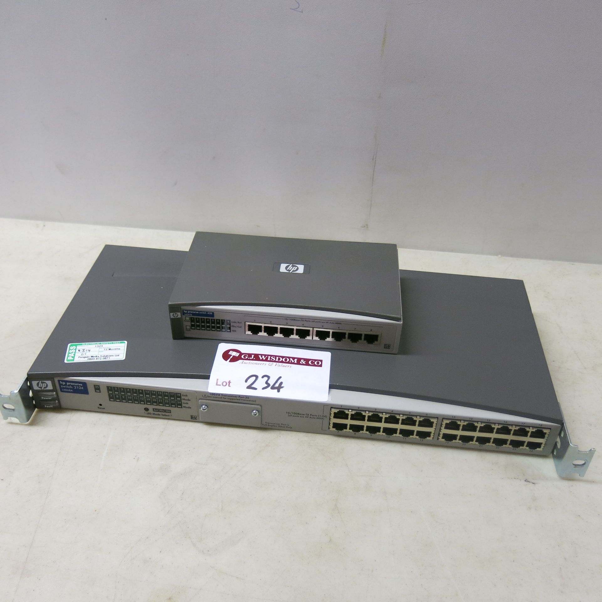 2 x HP Pro Curve Switches, Models 2124 & 408