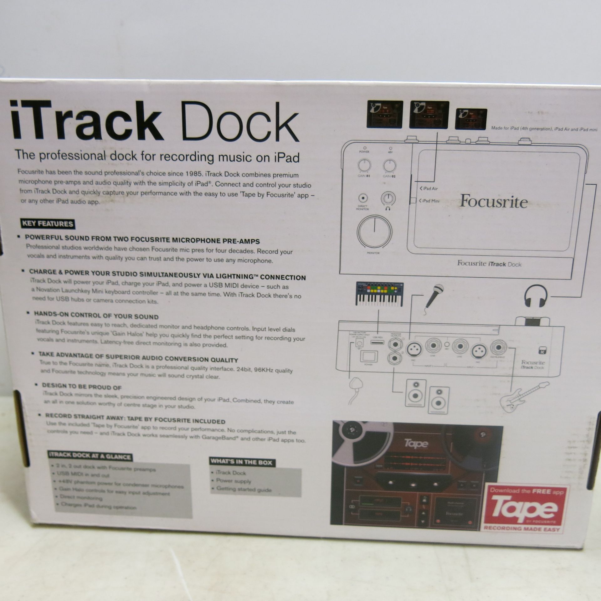 Focusrite Itrack Dock, Professional Dock for Recording Music on iPad, New/Boxed - Image 2 of 2