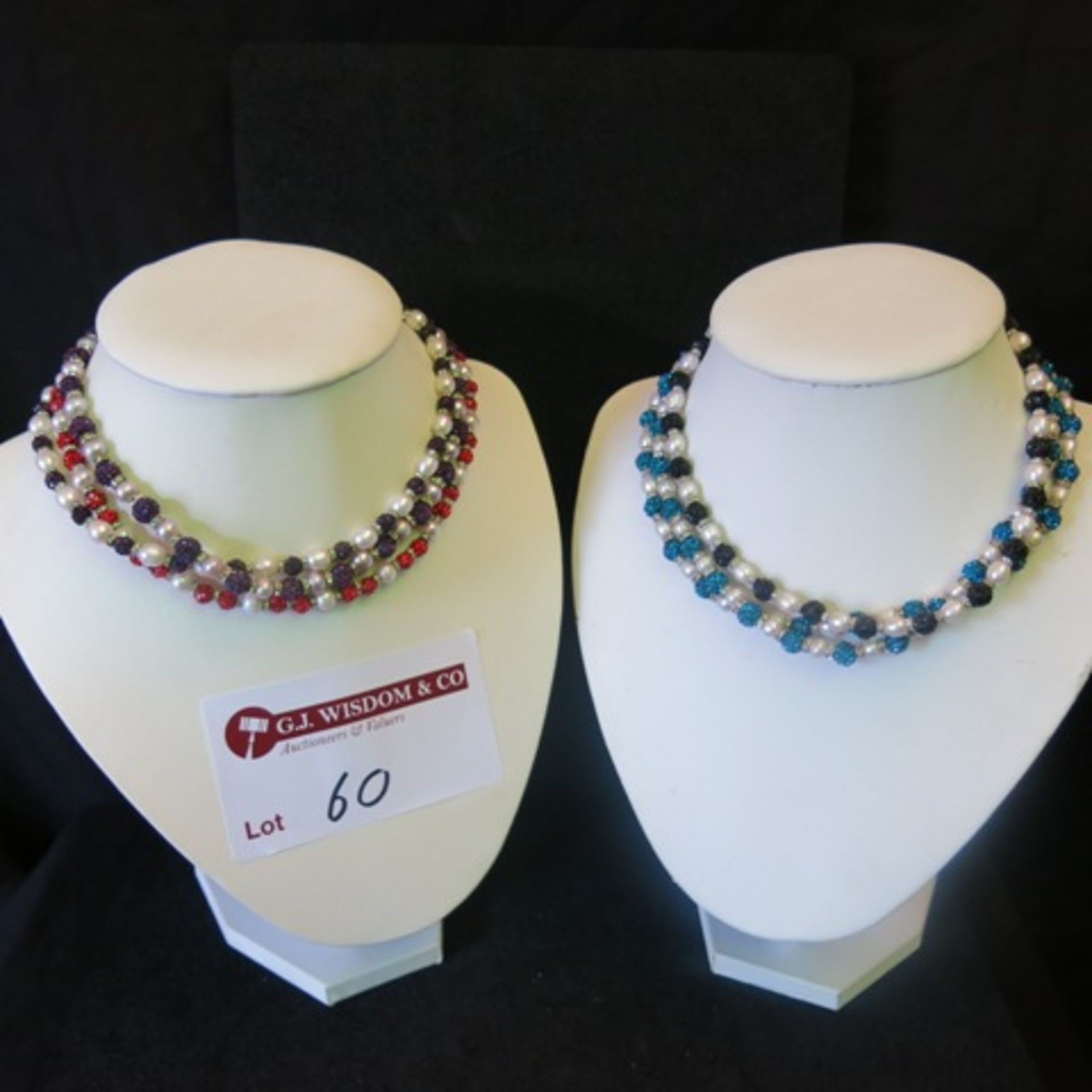 6 x Mixed Pearl & Coloured Stone Necklace with CZ/Clear Stone Separators. Total RRP £768.00