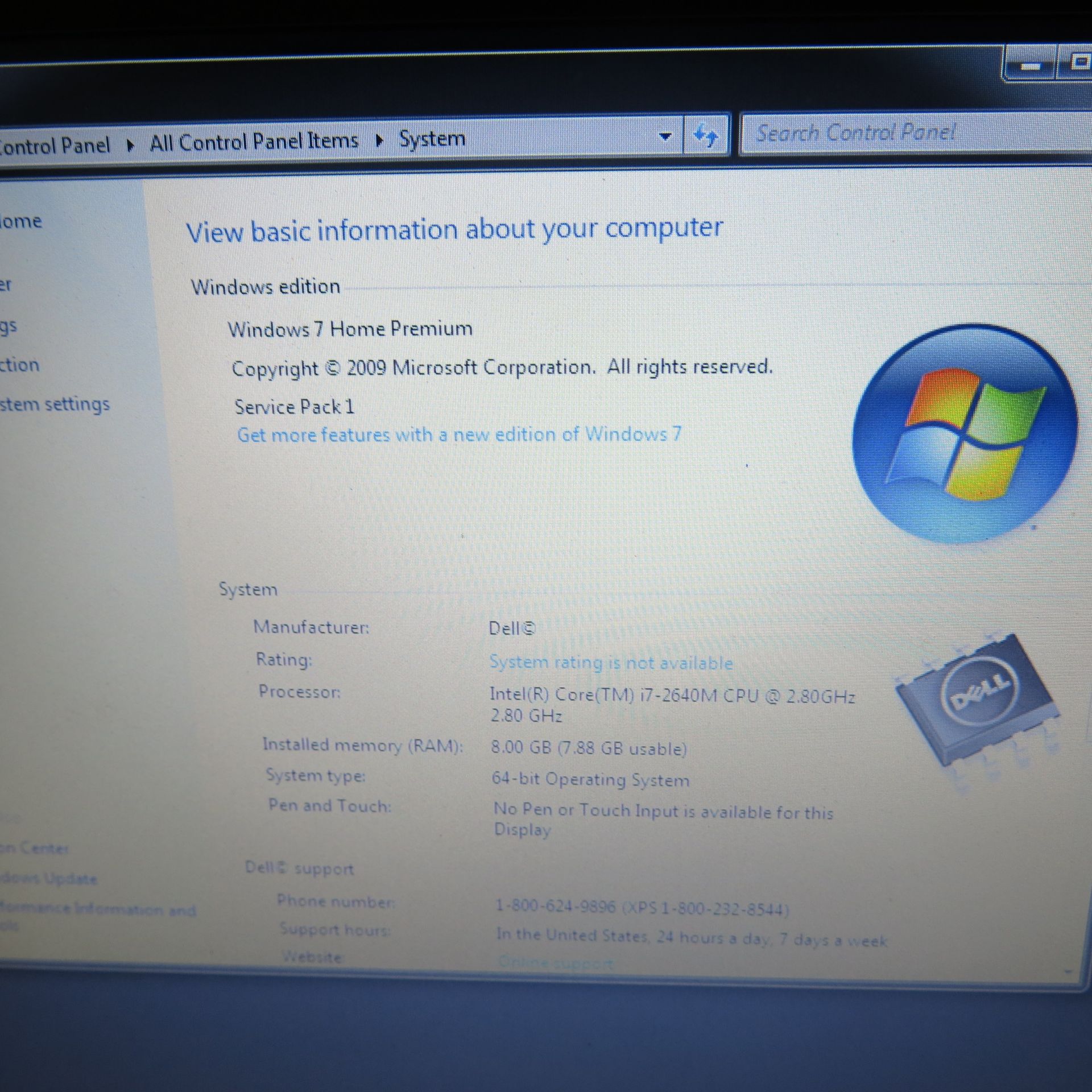 Dell Latitude 12" Laptop, Model E6220. Running Windows 7 Home Premium, Intel Core i7-2640M - Image 4 of 9