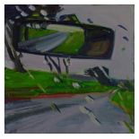 Cherry Pickles Rain on the A487 oil on linen canvas 40.5cm x 40.