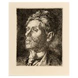 The Unshaved Man 1927 etching (printed at Gainsborough's House by the artist's daughter,