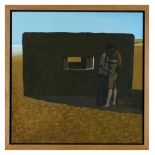 David Inshaw Lovers at West Bexington oil on canvas 73 x 73cm (82 x 82cm framed) David Inshaw (b.