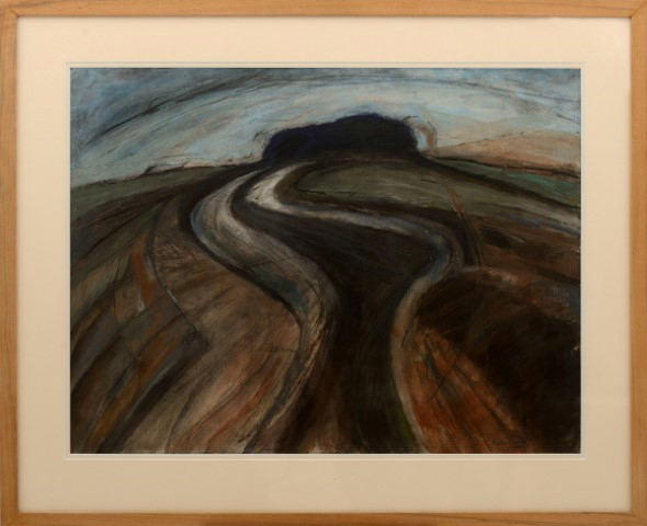 Michael Carlo Over the Valley study mixed pencil, ink, wax, oil 47 x 62cm (65.