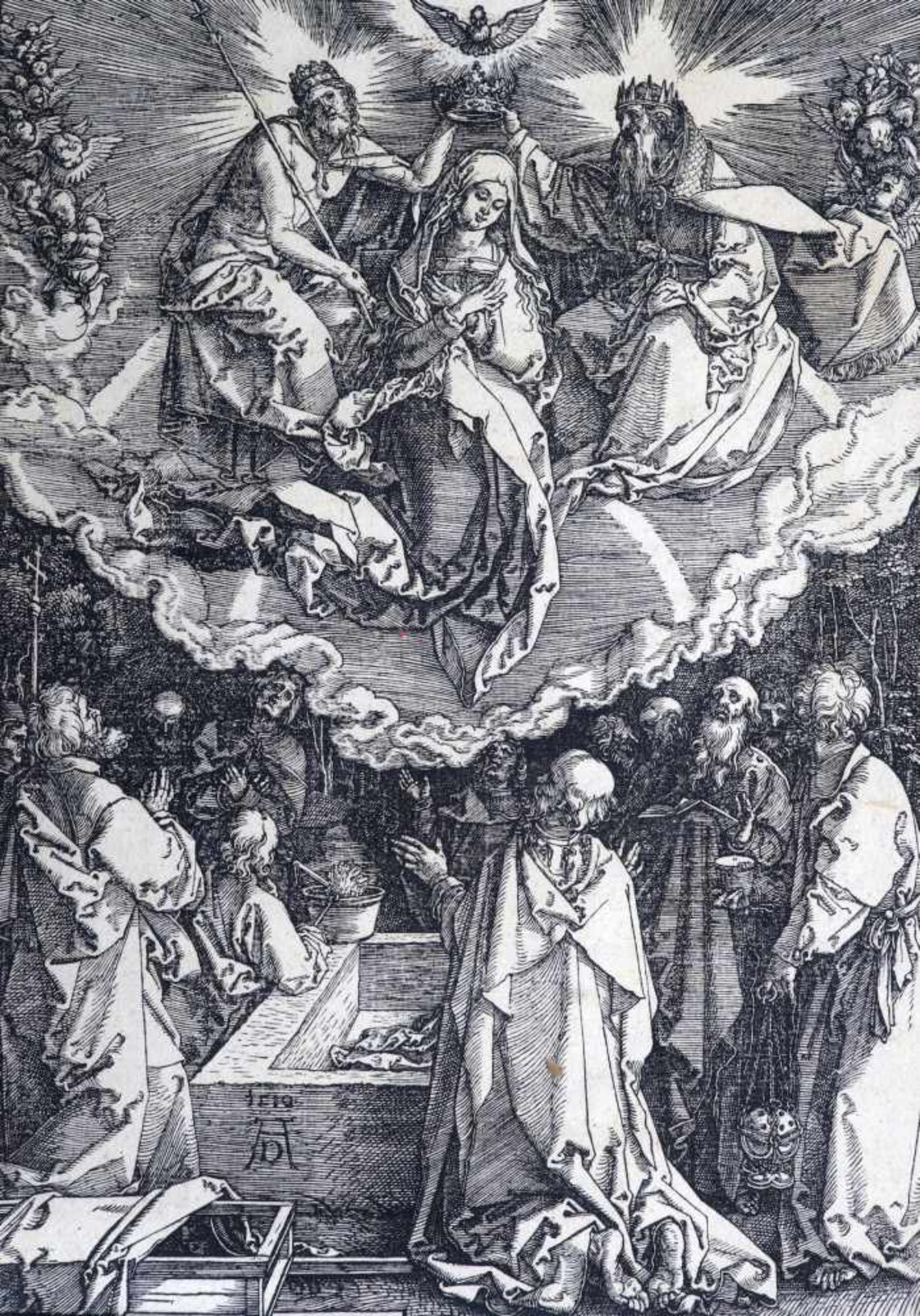 DÜRER Albrecht, 1471 - 1528 [DE]."L'Assomption et le couronnement de la Vierge", 1510,