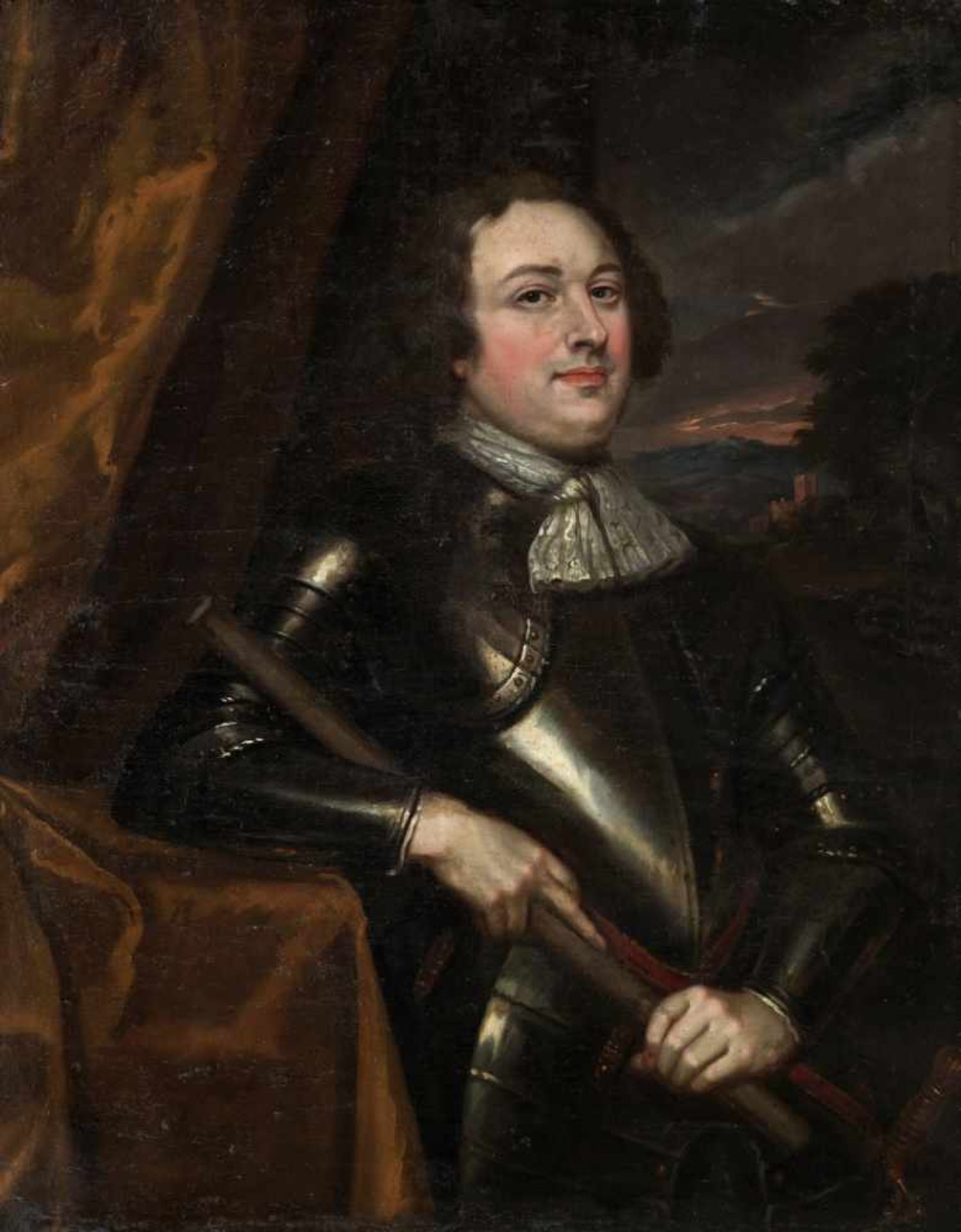 CARBONE Giovanni Bernardo (attribué à), 1616 - 1683 [IT].Portrait d'un amiral génois, huile sur