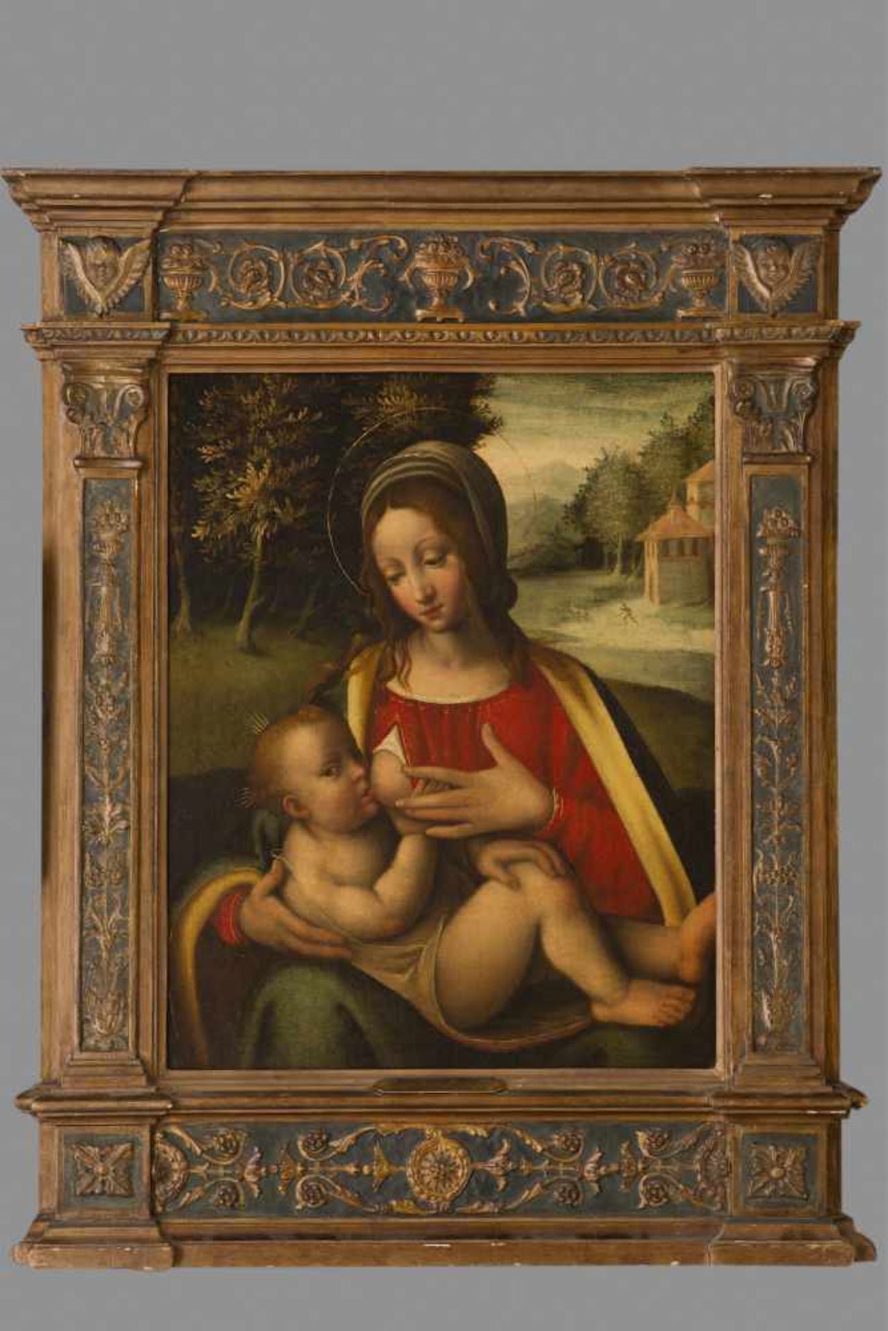 LUINI Bernardino (suiveur de), école ITALIENNE du XVIème siècle [IT].Vierge à l'enfant, huile sur