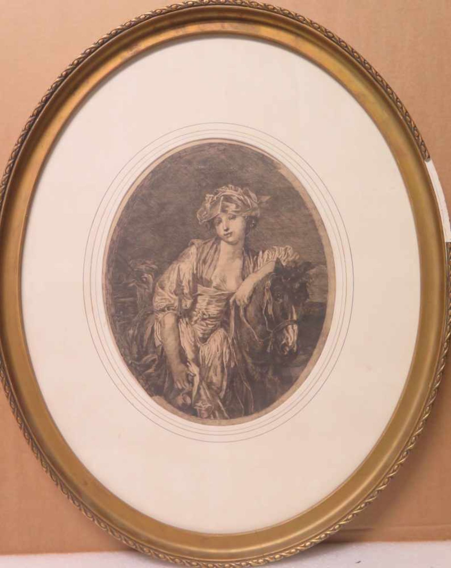 COMPTE-CALIX François-Claudius (attribué à), 1813-1880 [FR].Portrait d'élégante, pointe sèche (33