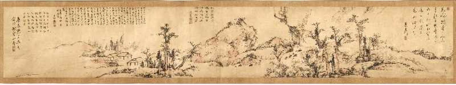 YAMAMOTO BAIITSU (1783 - 1856): LANDSCHAFT IM CHINES. STIL Malerei mit Tusche und Farbe auf