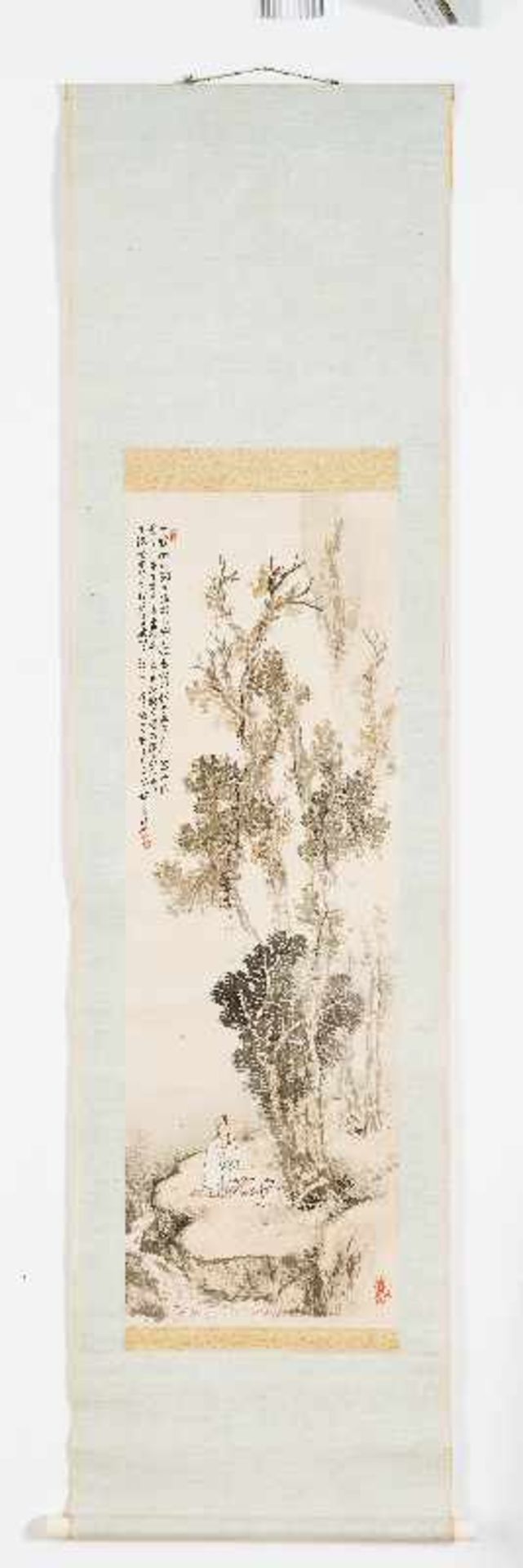 HASHIMOTO KANSETSU (1883-1945): GENIESSER AM BERGBACH Tusche und Farben auf Papier. Japan, 1. H. 20. - Image 2 of 4