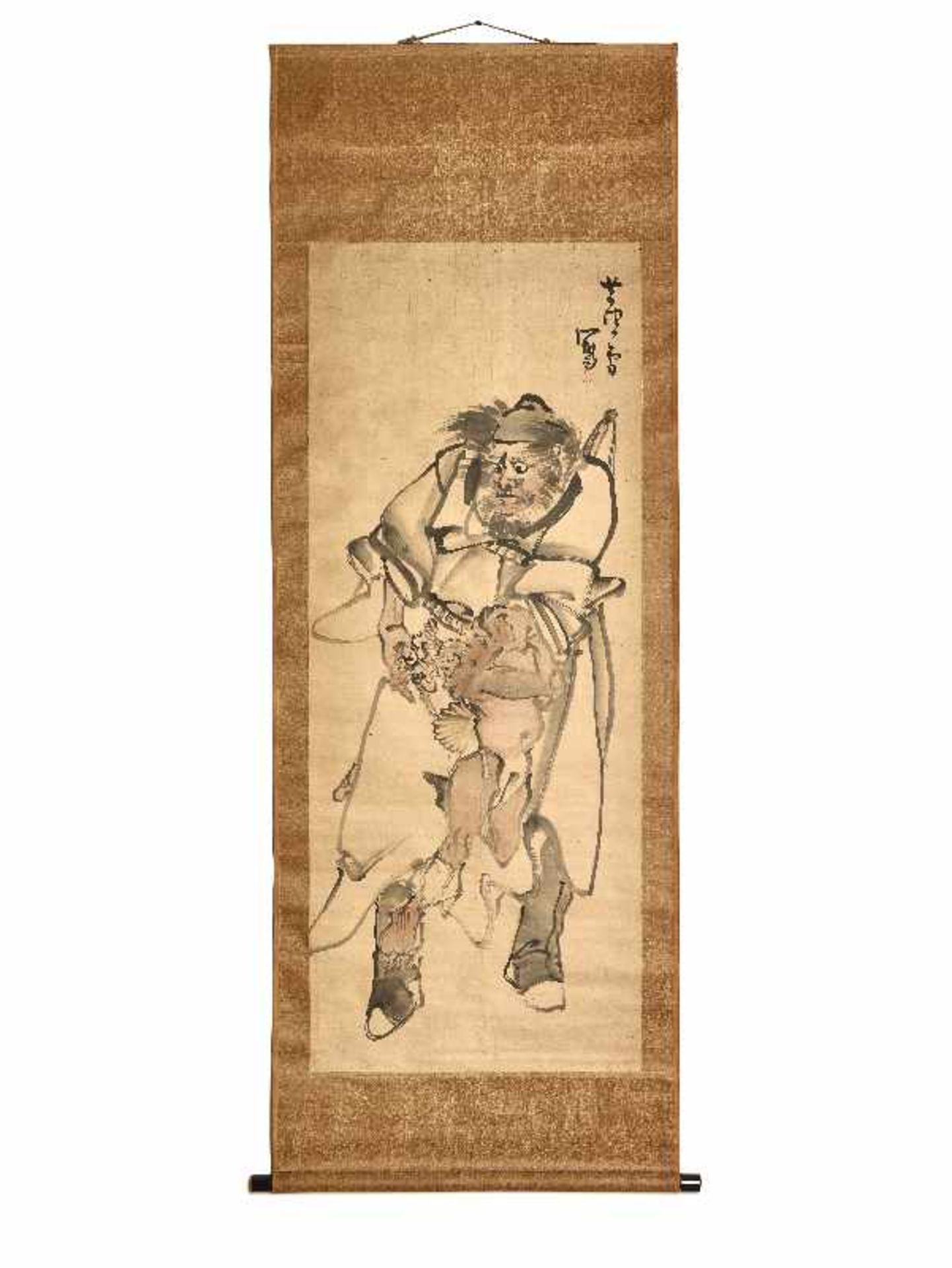 DER DÄMONENJÄGER SHOKI Tusche und Farbe auf Papier. Japan, 19. Jh. Nagasawa Rosetsu war bekannt