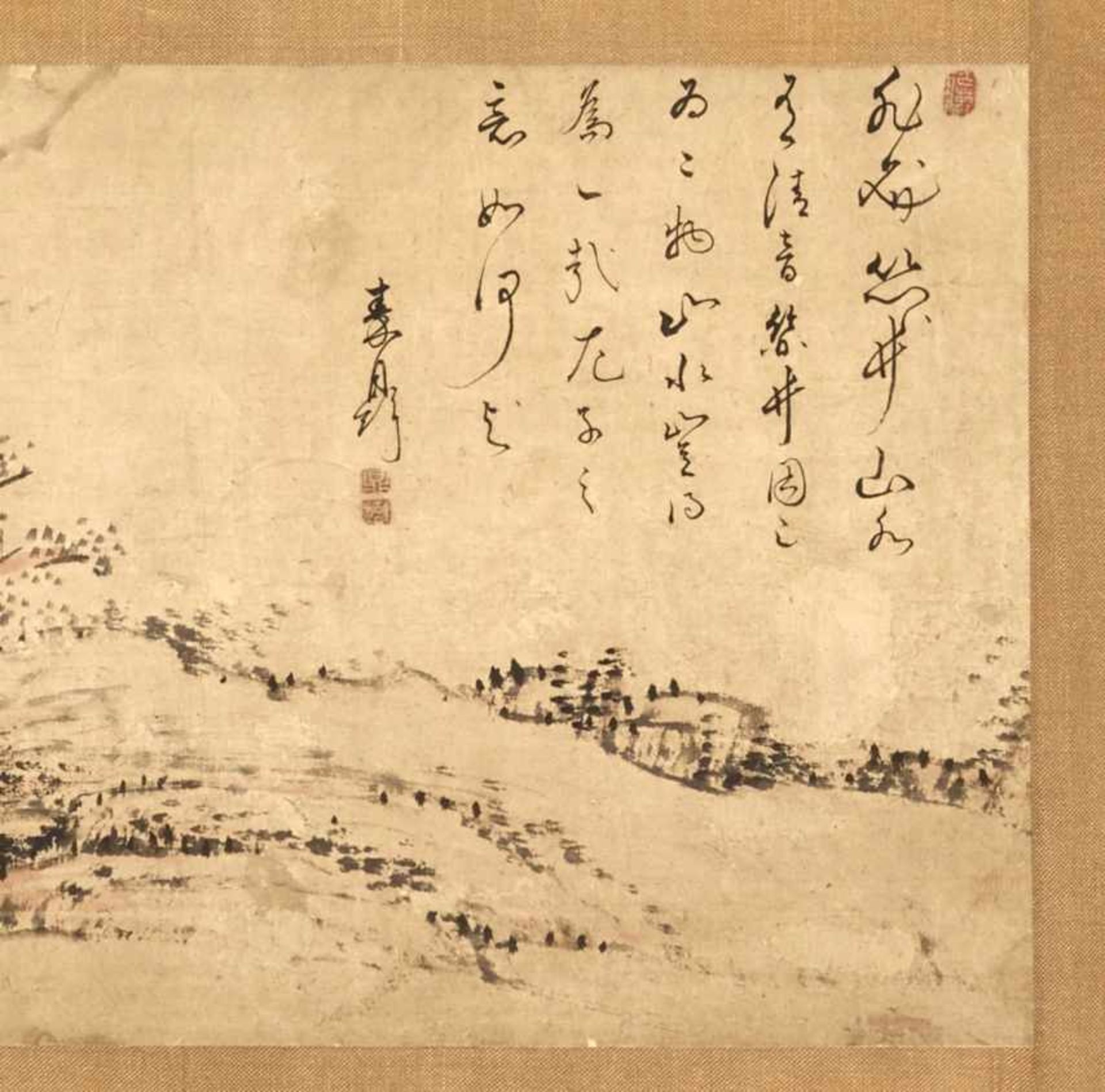 YAMAMOTO BAIITSU (1783 - 1856): LANDSCHAFT IM CHINES. STIL Malerei mit Tusche und Farbe auf - Image 5 of 6