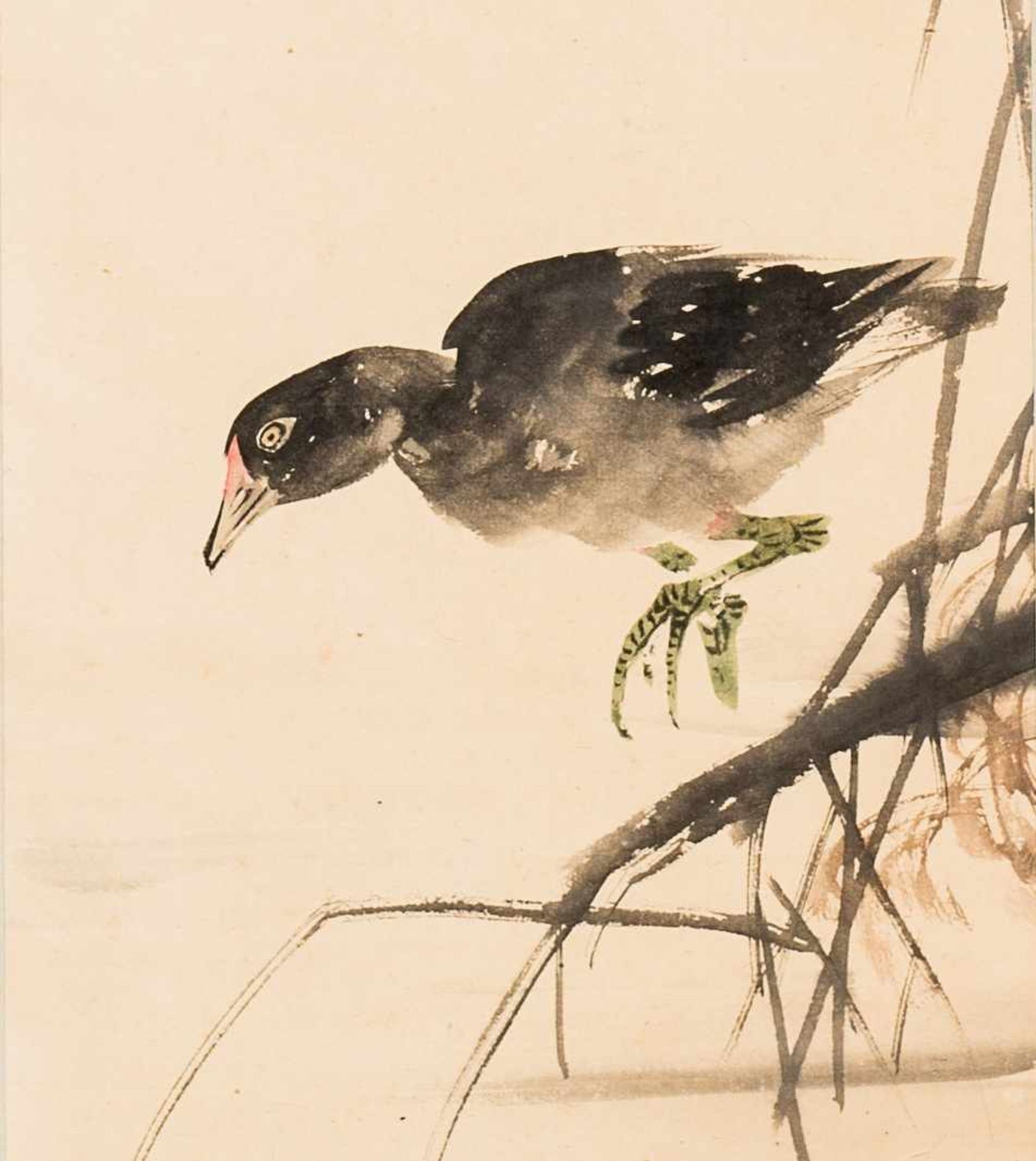 FUKADA CHOKUJO: SCHWARZE RALLE Tusche und etwas Farbe auf Papier. Japan, Meiji-Zeit bis 1. H. 20. - Image 3 of 5