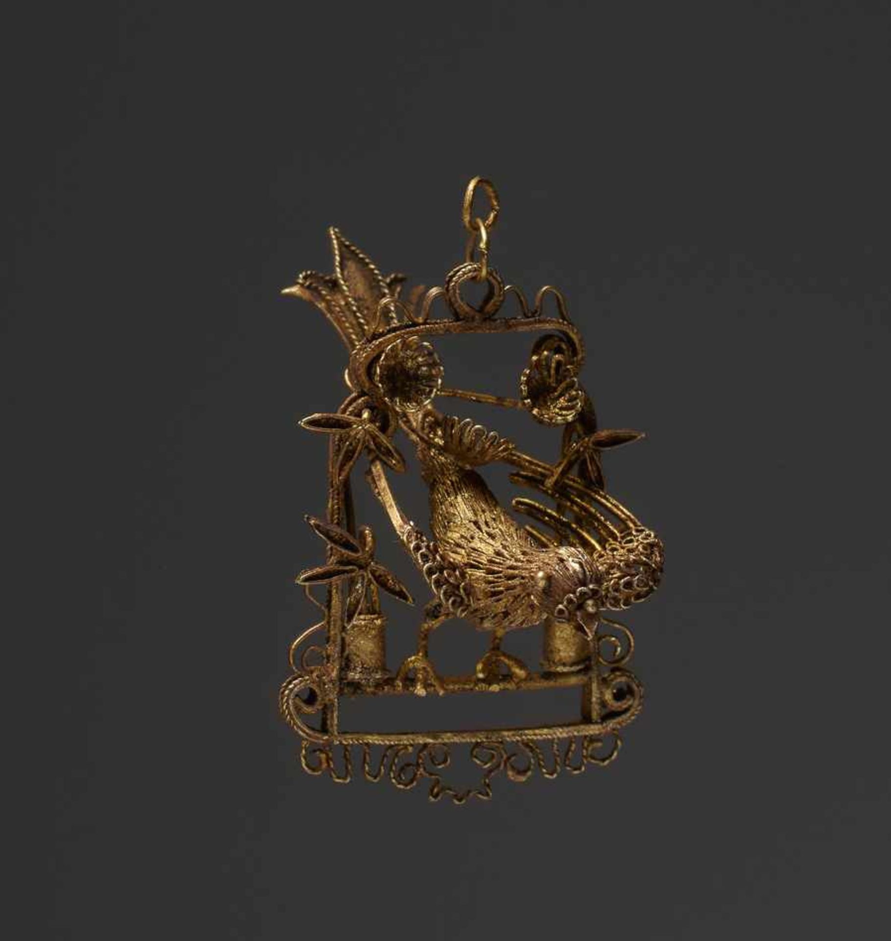 PHÖNIX AUF STANGE Gold, China. Qing (1644 – 1911), möglicherweise älterRein theoretisch könnte es