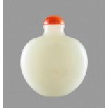 A PLAIN WHITE JADE SNUFF BOTTLE, QING DYNASTY, 18TH/19TH CENTURY Plain white nephrite with tiny