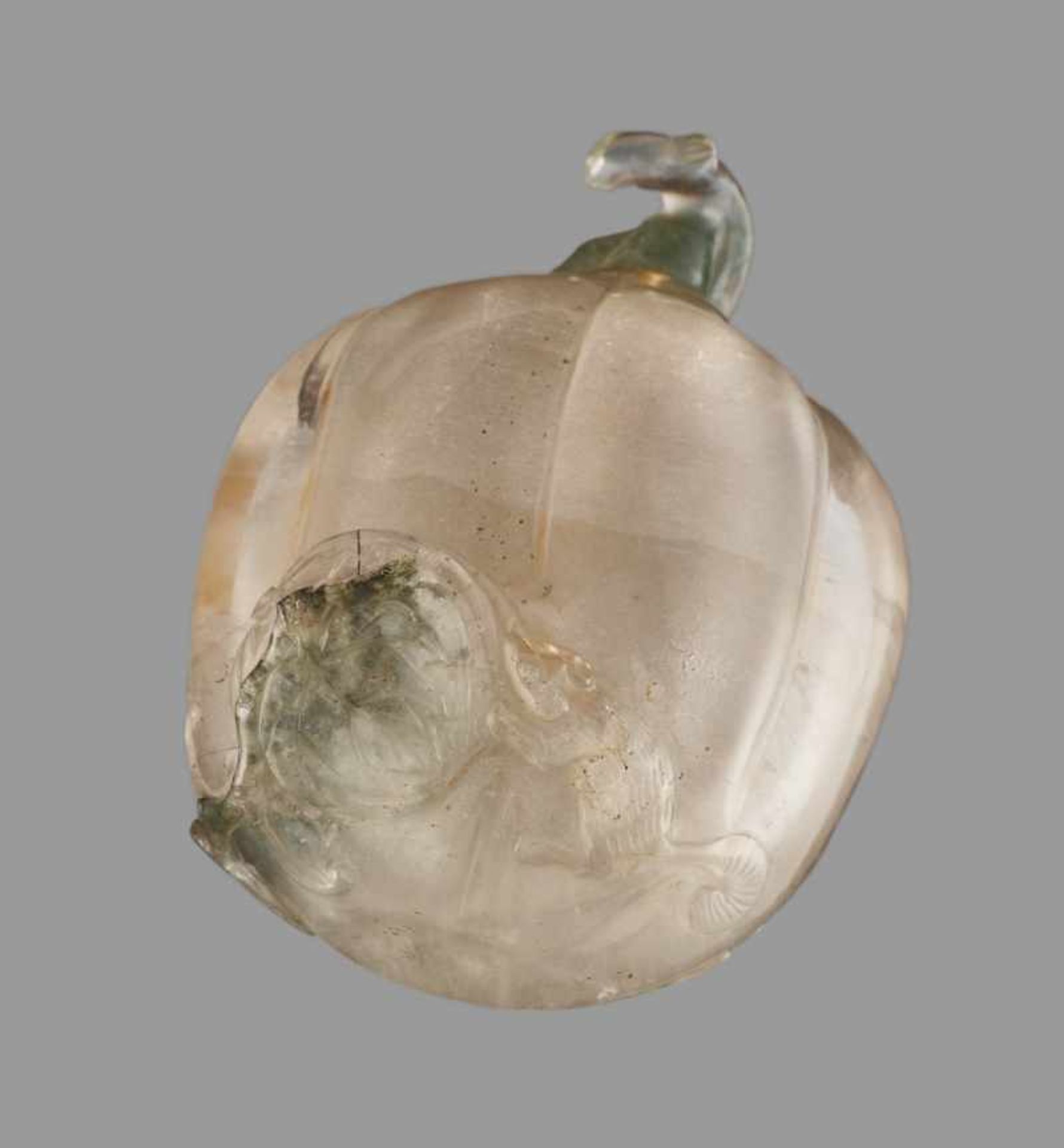 A CARVED ROCK CRYSTAL 'MELON & SQUIRREL' SNUFF BOTTLE, QING DYNASTY Rock crystal, of even - Bild 7 aus 7