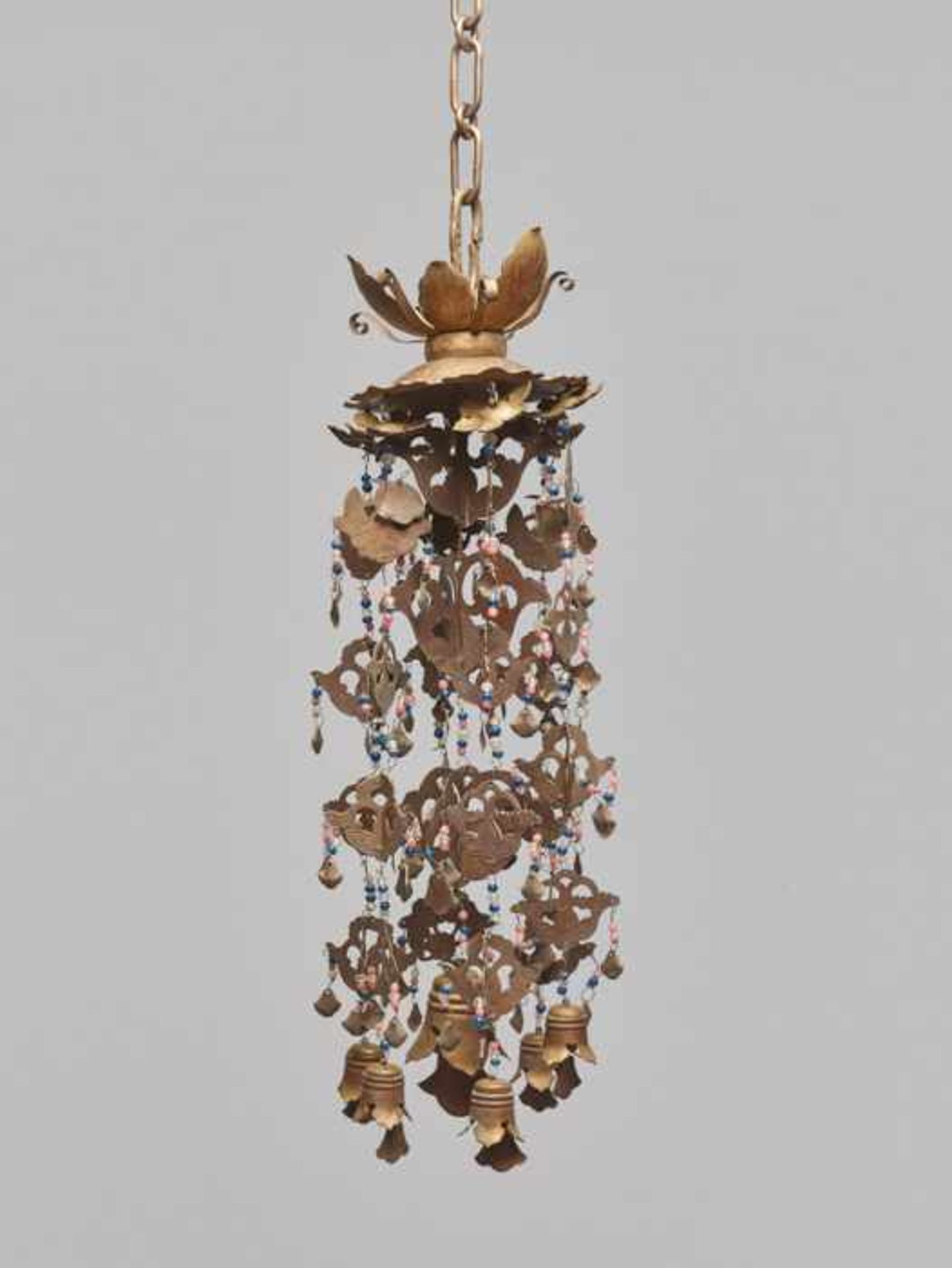 A BUDDHIST TEMPLE CARILLON, LATER QING DYNASTY Sheet bronze. Cast, cut and incised. Original glass - Image 4 of 4