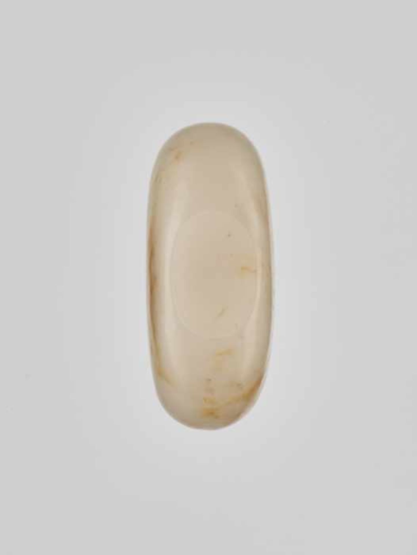 A PLAIN WHITE AND RUSSET CALCITE BOTTLE, 1780-1860 Opaque white calcite with russet streaks and - Image 6 of 6