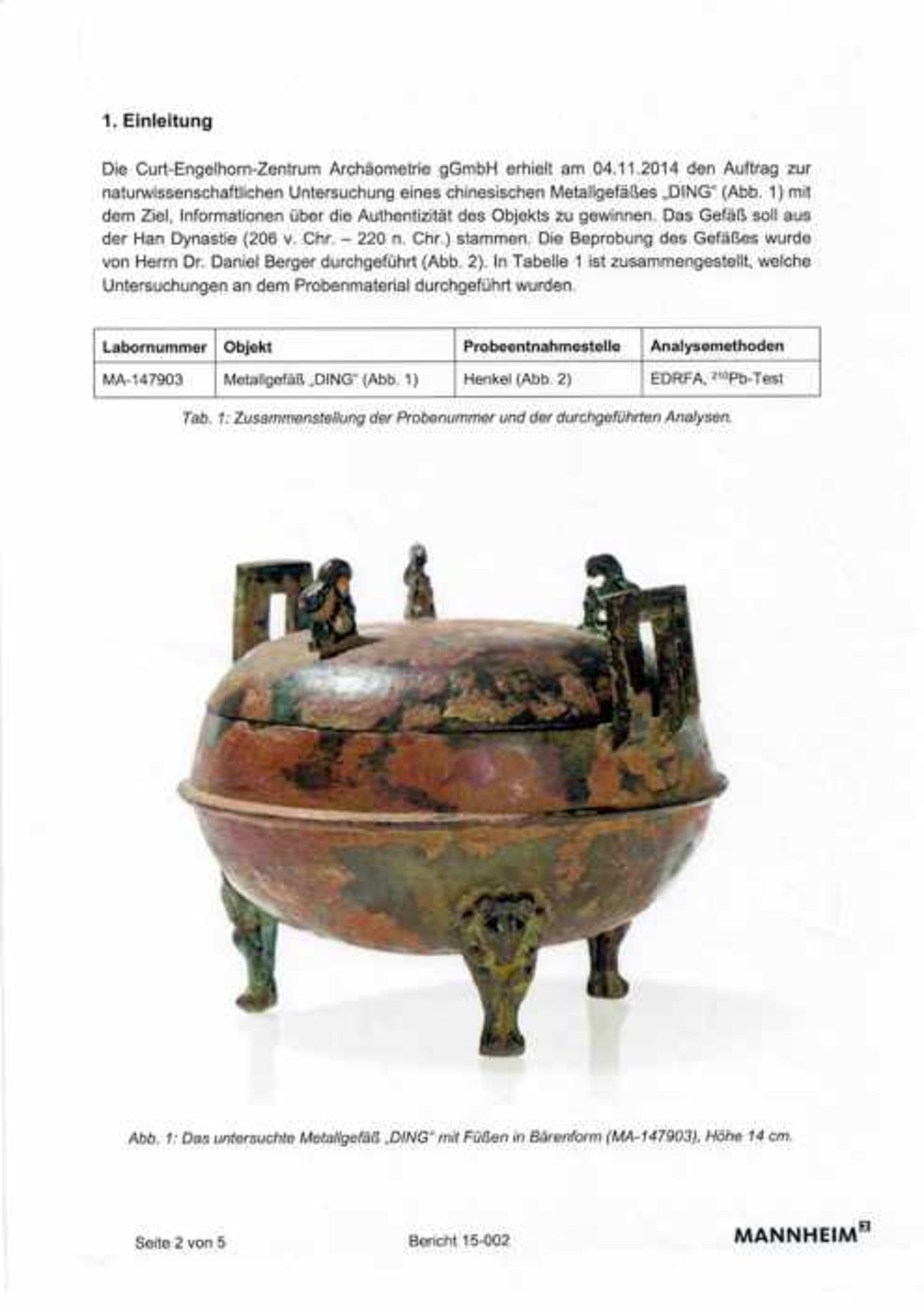 A ‘MYTHICAL ANIMALS AND BIRDS’ BRONZE RITUAL VESSEL AND COVER, DING, HAN DYNASTY Cast bronze of - Image 9 of 11