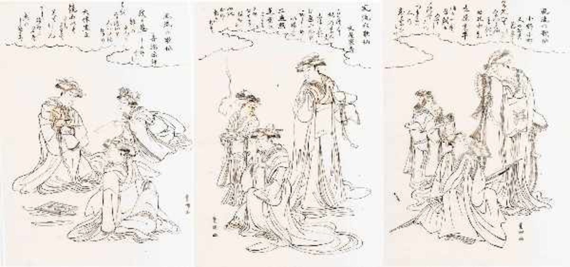 UTAGAWA TOYOKUNI I 歌川豊国 (1769 - 1825) Hanshita-e. Ink on Minogami-Paper. Japan, ca. 1789Hanshita-