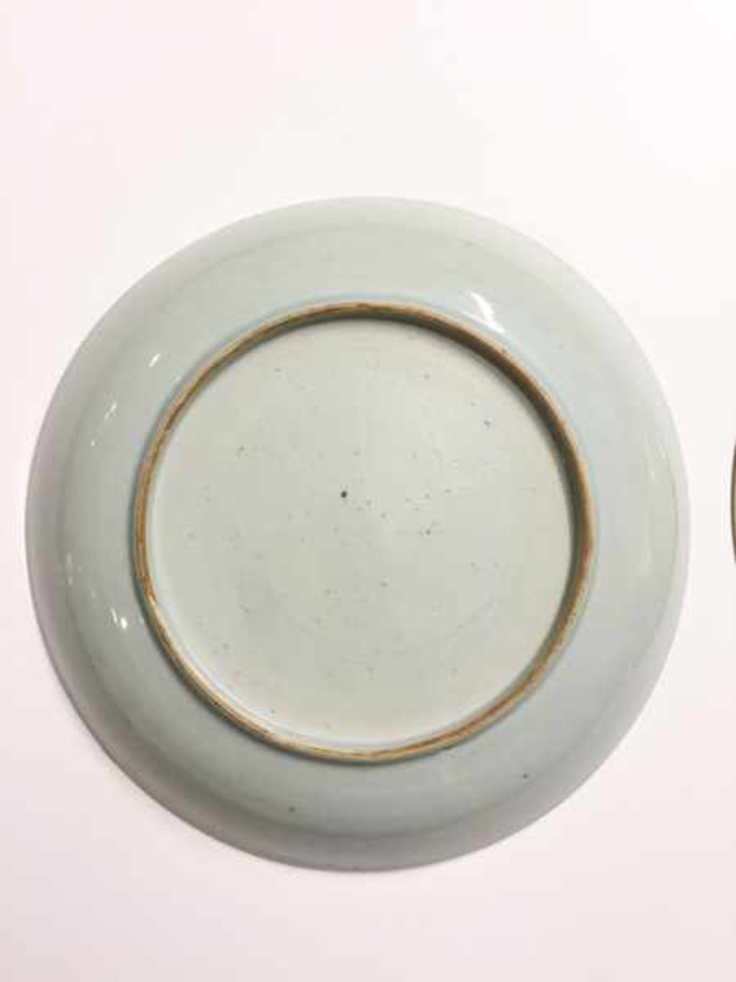 TWO COLORFULLY PAINTED PLATES Porcelain with blue underglaze, iron red and enamel paint. China, - Image 5 of 6