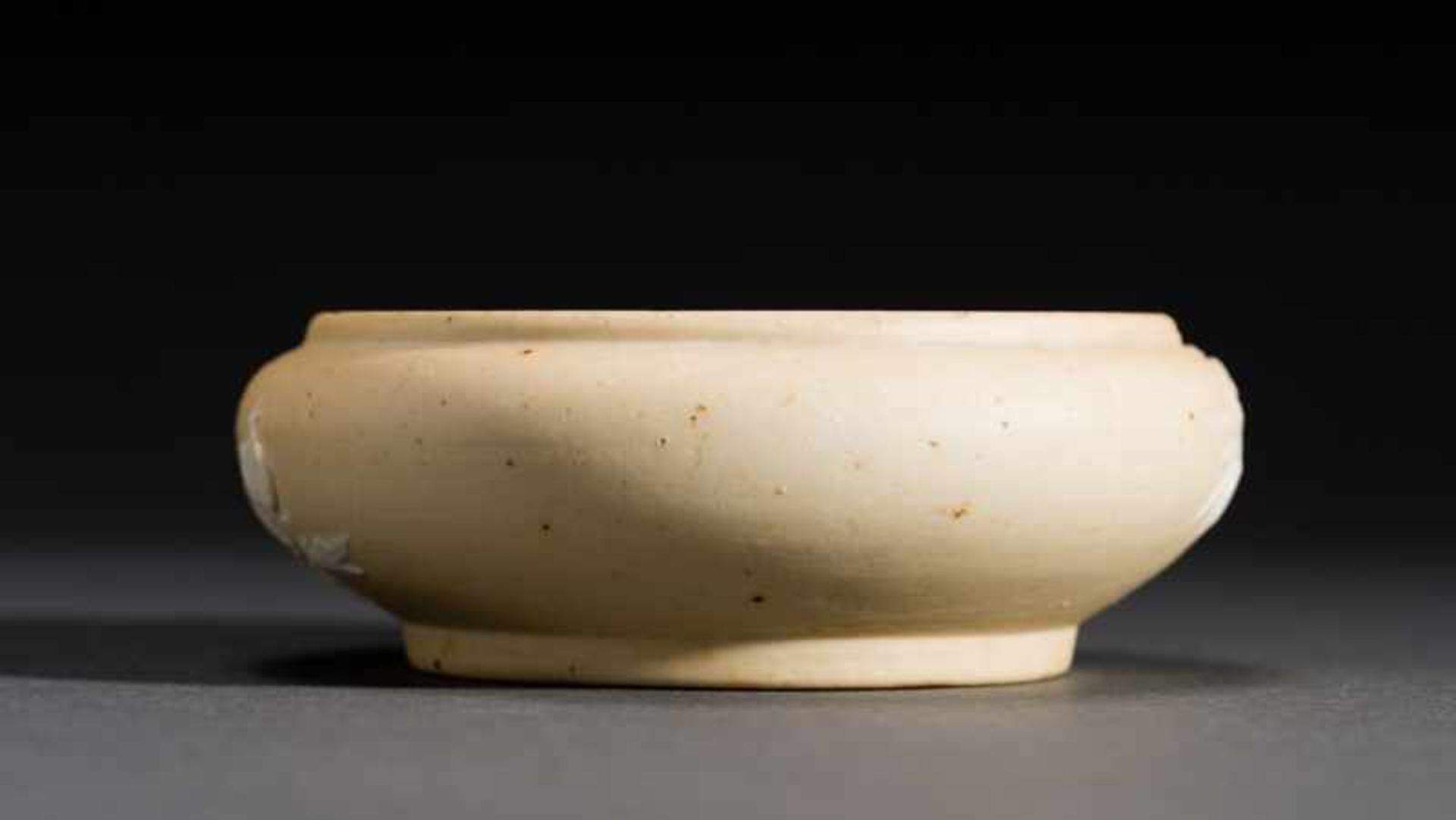 BOWL FEATURING BLOSSOMS, BEETLES, FISH Unglazed porcelain with fused decoration. China, Qing dynasty - Image 4 of 7